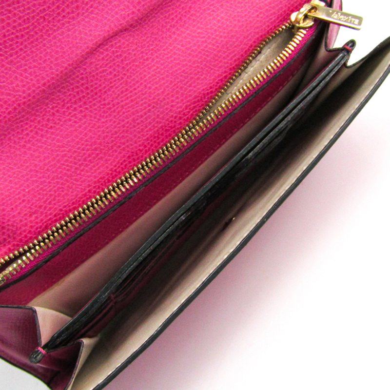 

Valextra Pink Leather Long Wallet