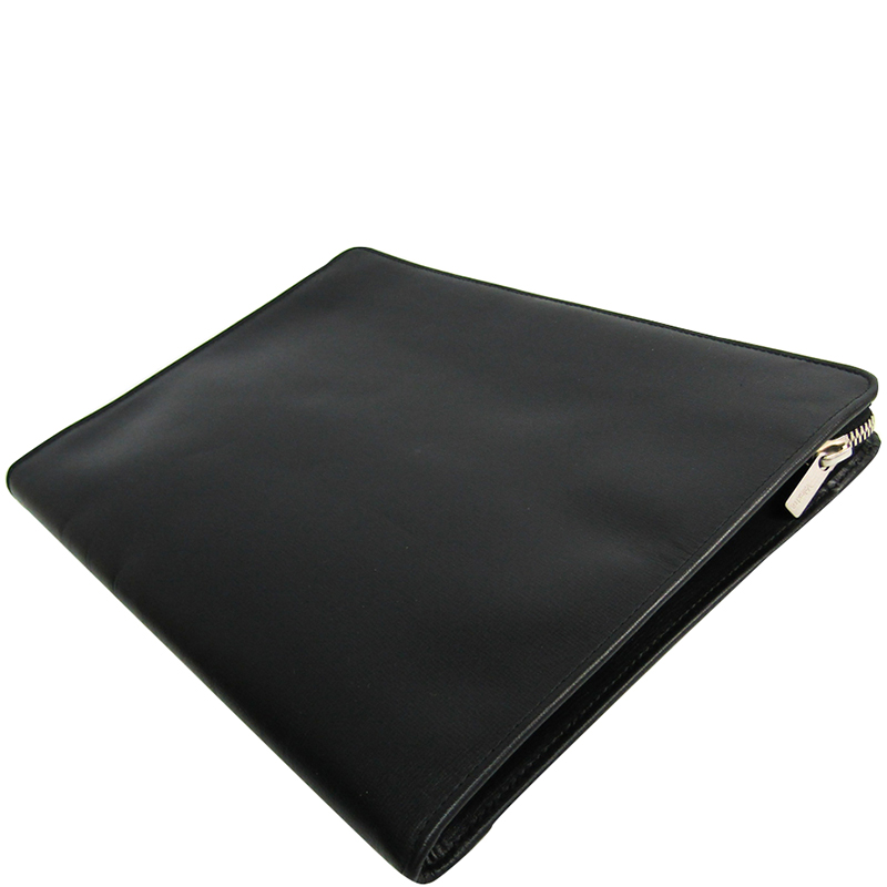 

Valextra Black Leather Clutch Bag