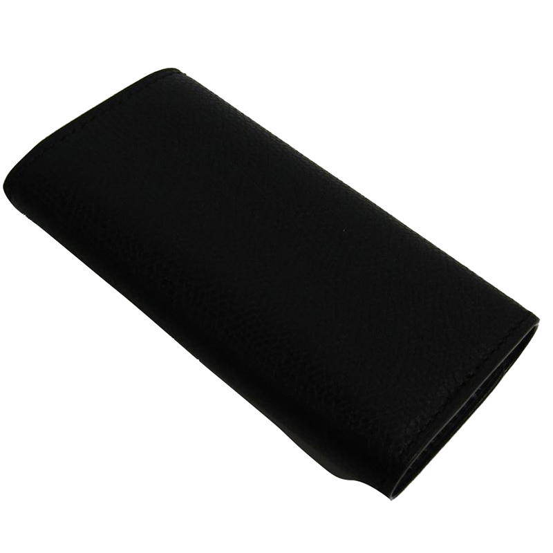 

Valextra Black Leather Key Case Holder