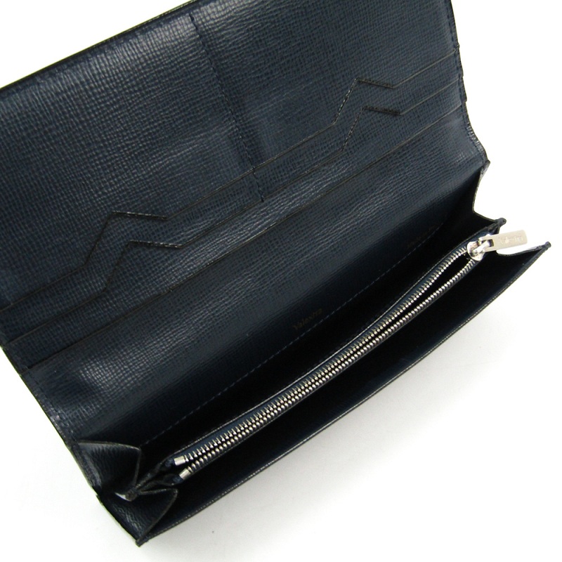 

Valextra Black Leather Long Wallet