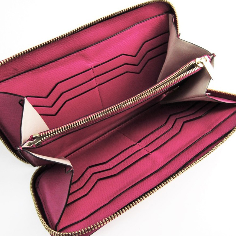 

Valextra Pink Leather Long Wallet