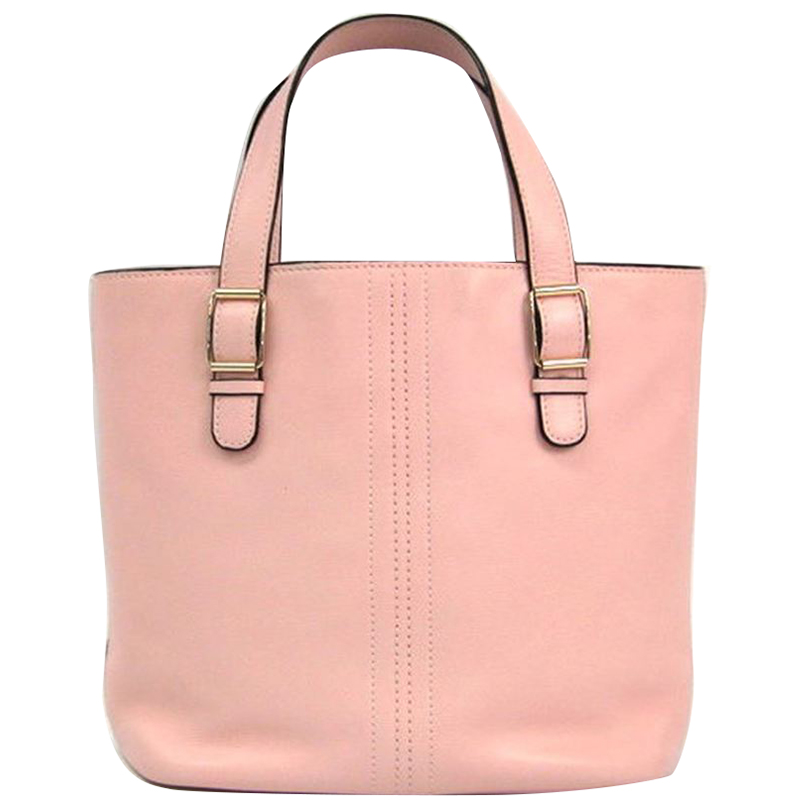 Valextra Light Pink Leather Tote Bag
