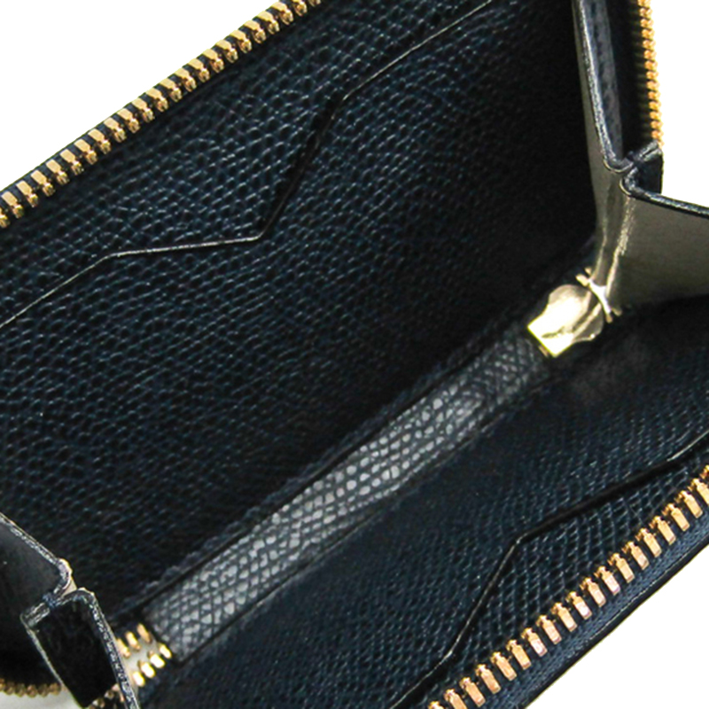 

Valextra Navy Leather Coin Purse, Navy blue