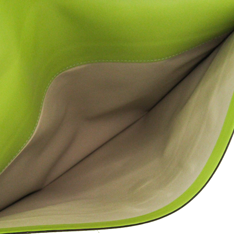 

Valextra Lime Yellow Leather Clutch Bag