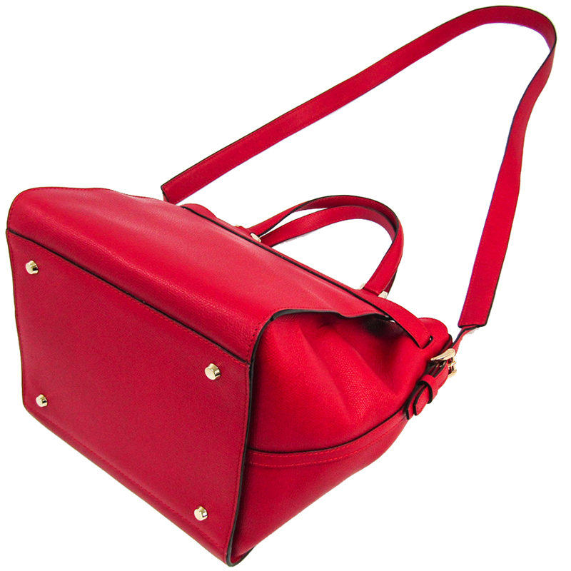 

Valextra Red Leather B-Cube Tote