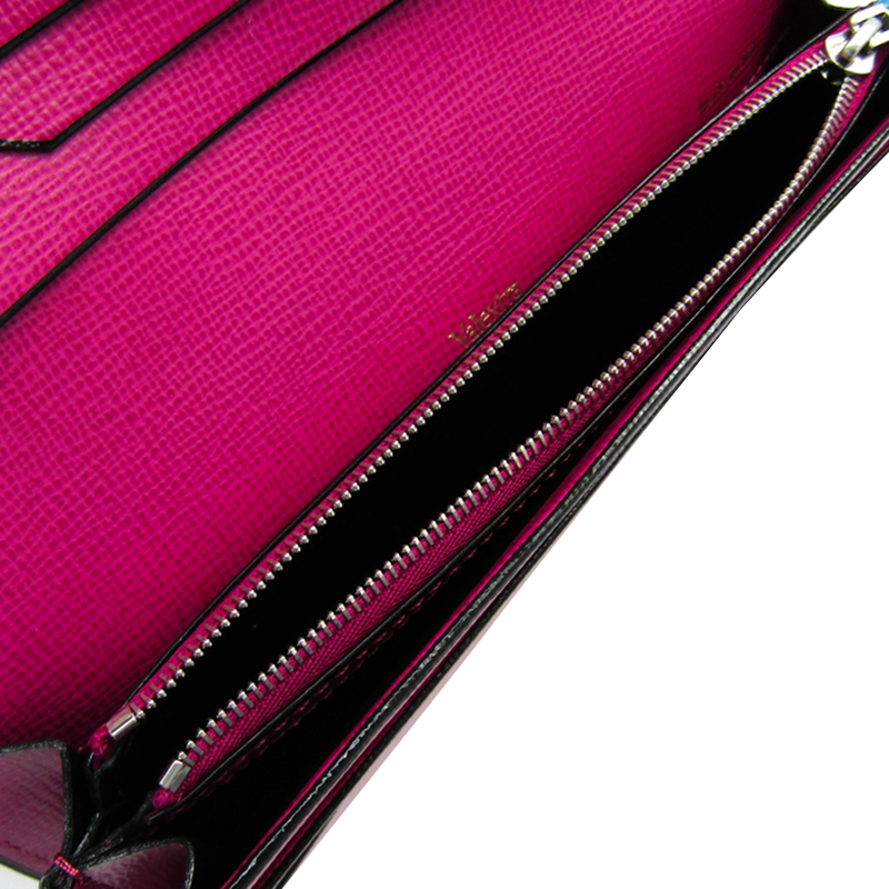 

Valextra Magenta Pink Leather Long Wallet