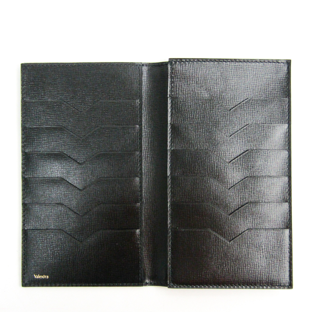 

Valextra Black Leather Long Bifold Wallet