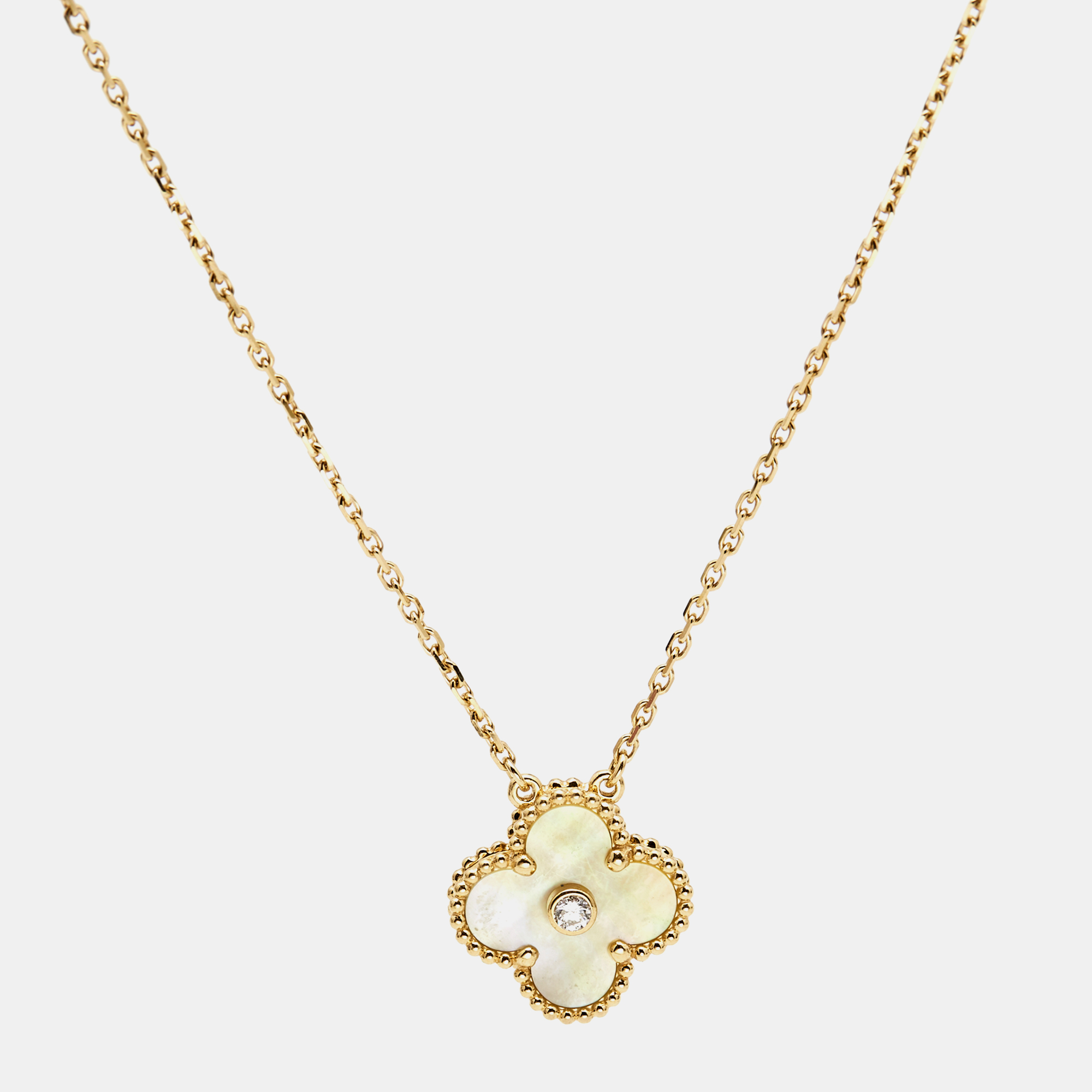 Van Cleef & Arpels 18k Yellow Gold Mother of Pearl Necklace | Van Cleef &  Arpels |Buy at TrueFacet