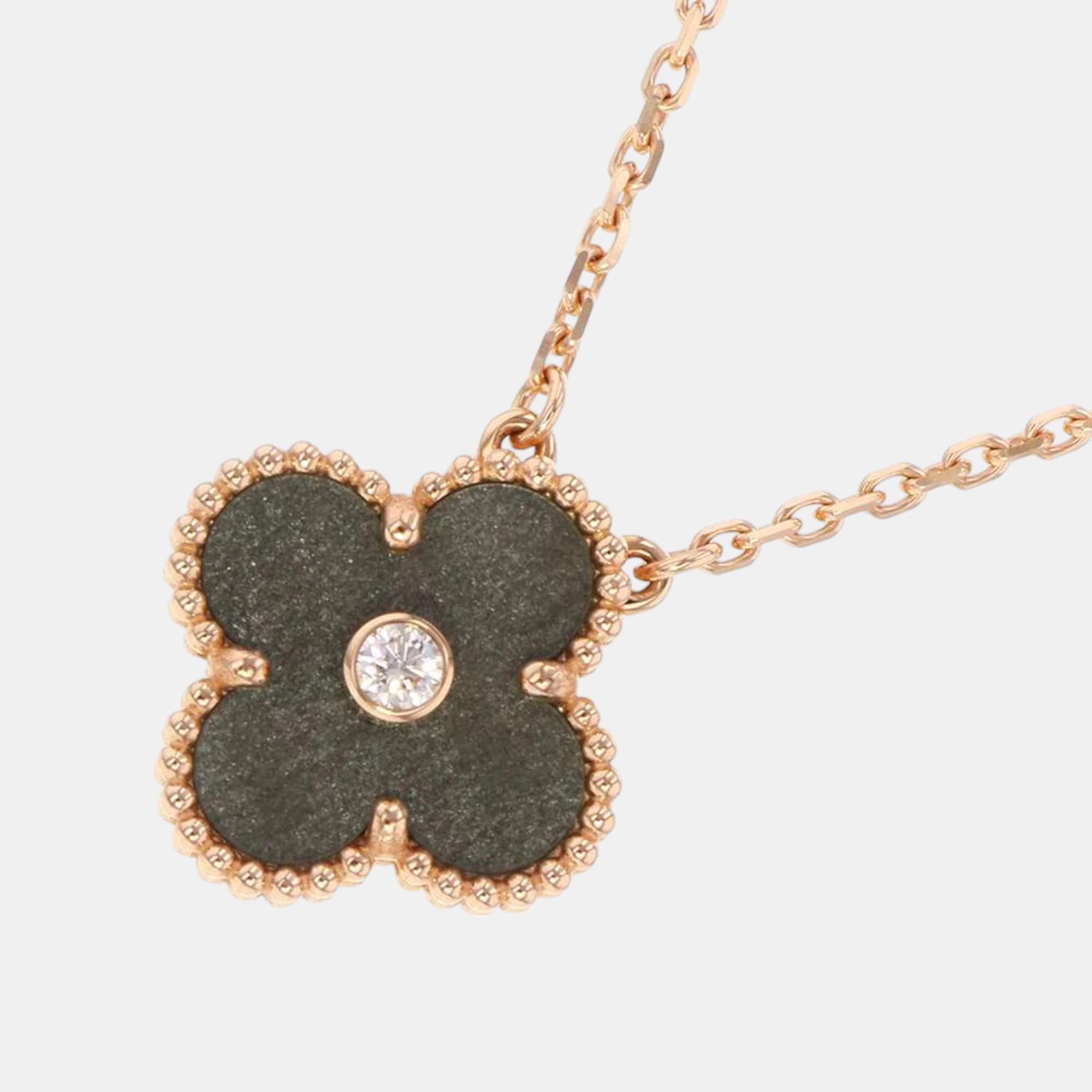 

Van Cleef & Arpels 18K Rose Gold and Diamond Vintage Alhambra Pendant Necklace