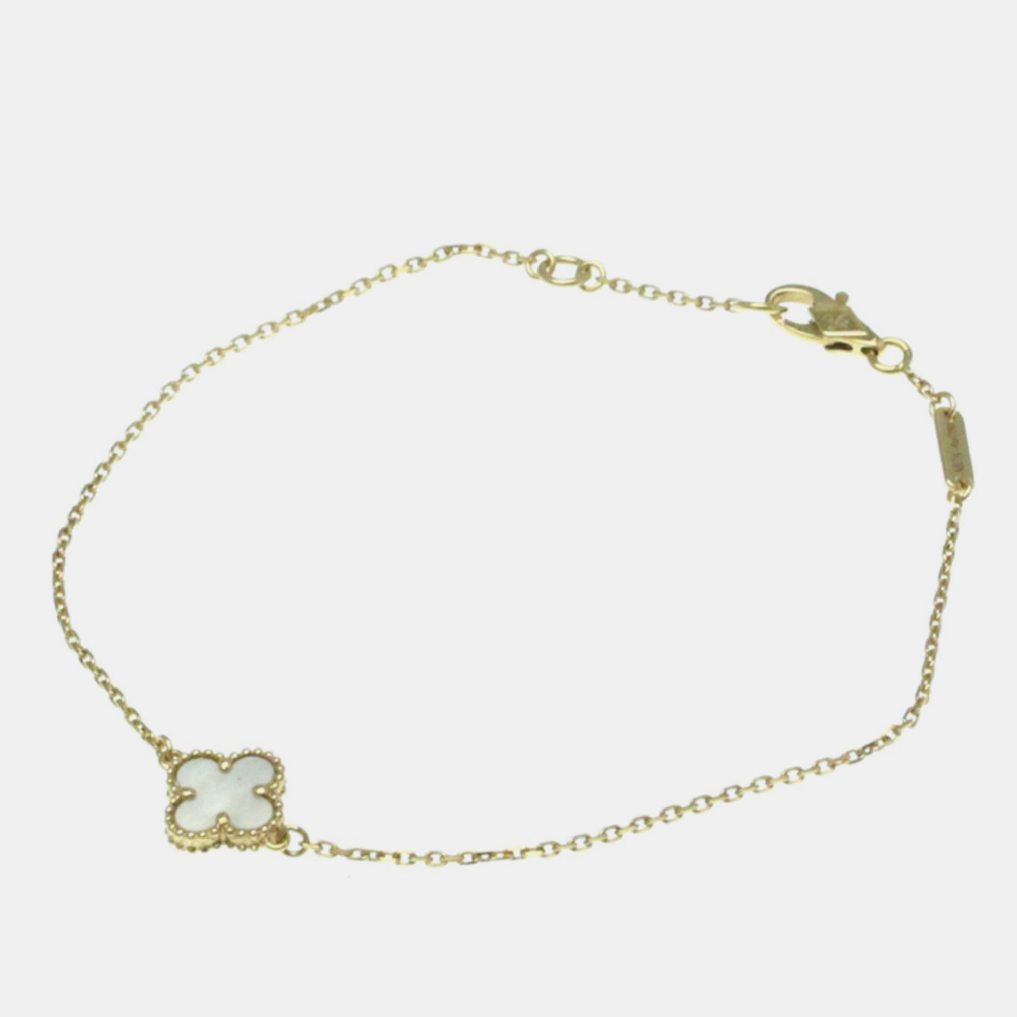 

Van Cleef & Arpels 18K Yellow Gold, Mother of Pearl Sweet Alhambra Bracelet