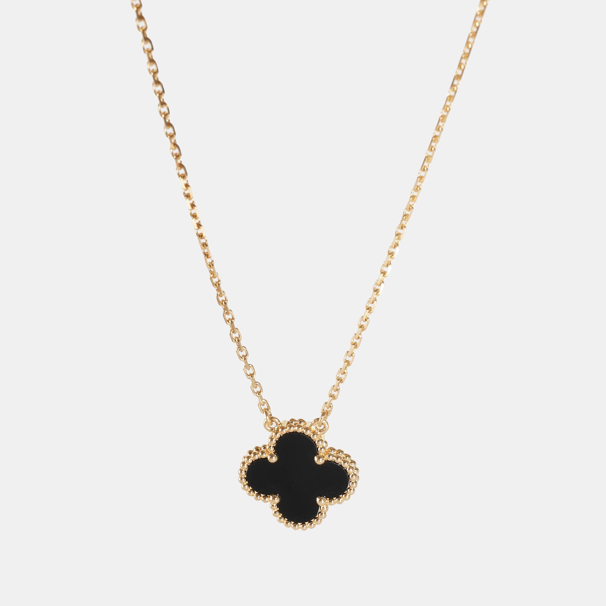 

Van Cleef & Arpels 18k Yellow Gold Alhambra Onyx Fashion Pendant