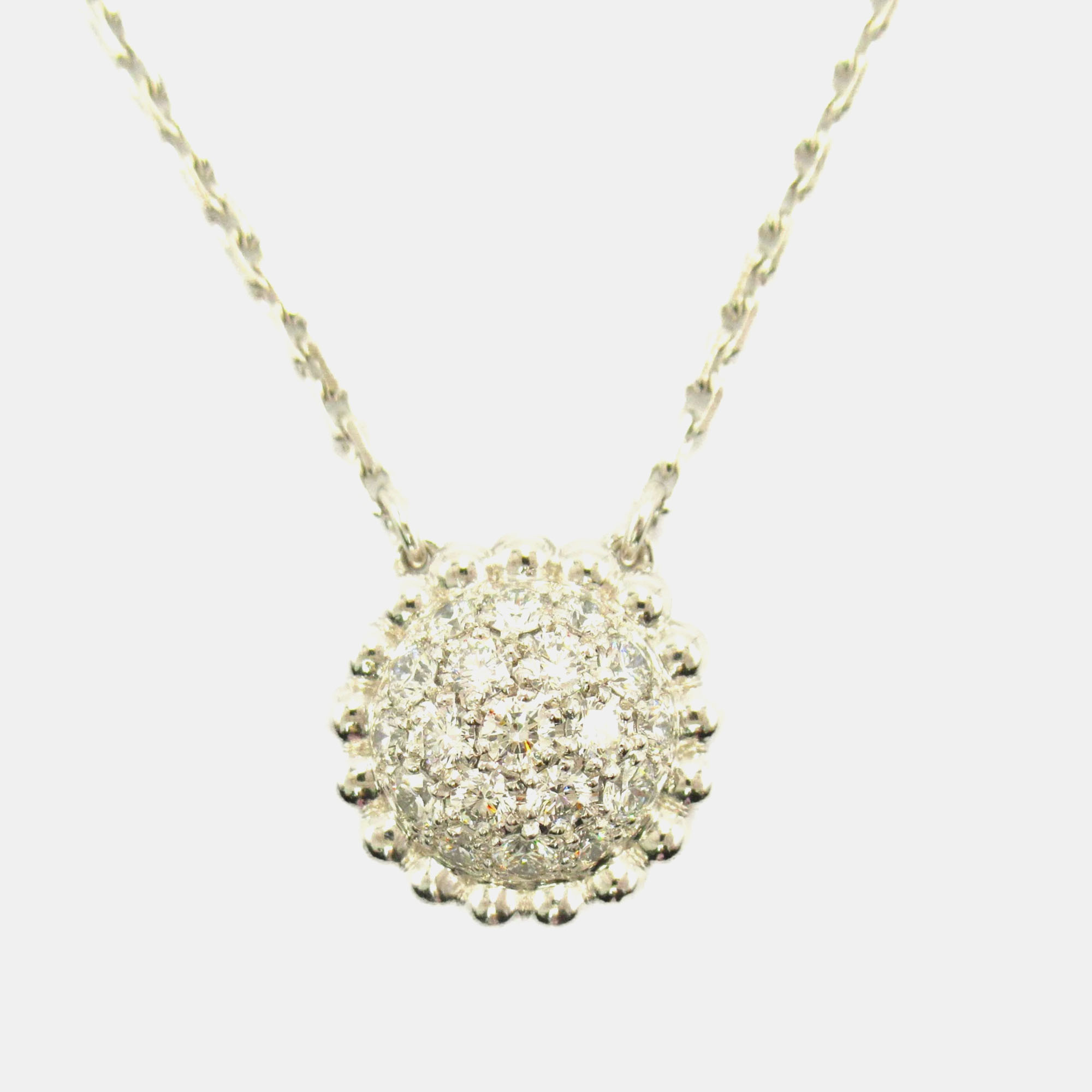 

Van Cleef & Arpels 18K White Gold and Diamond Perlee Pendant Necklace