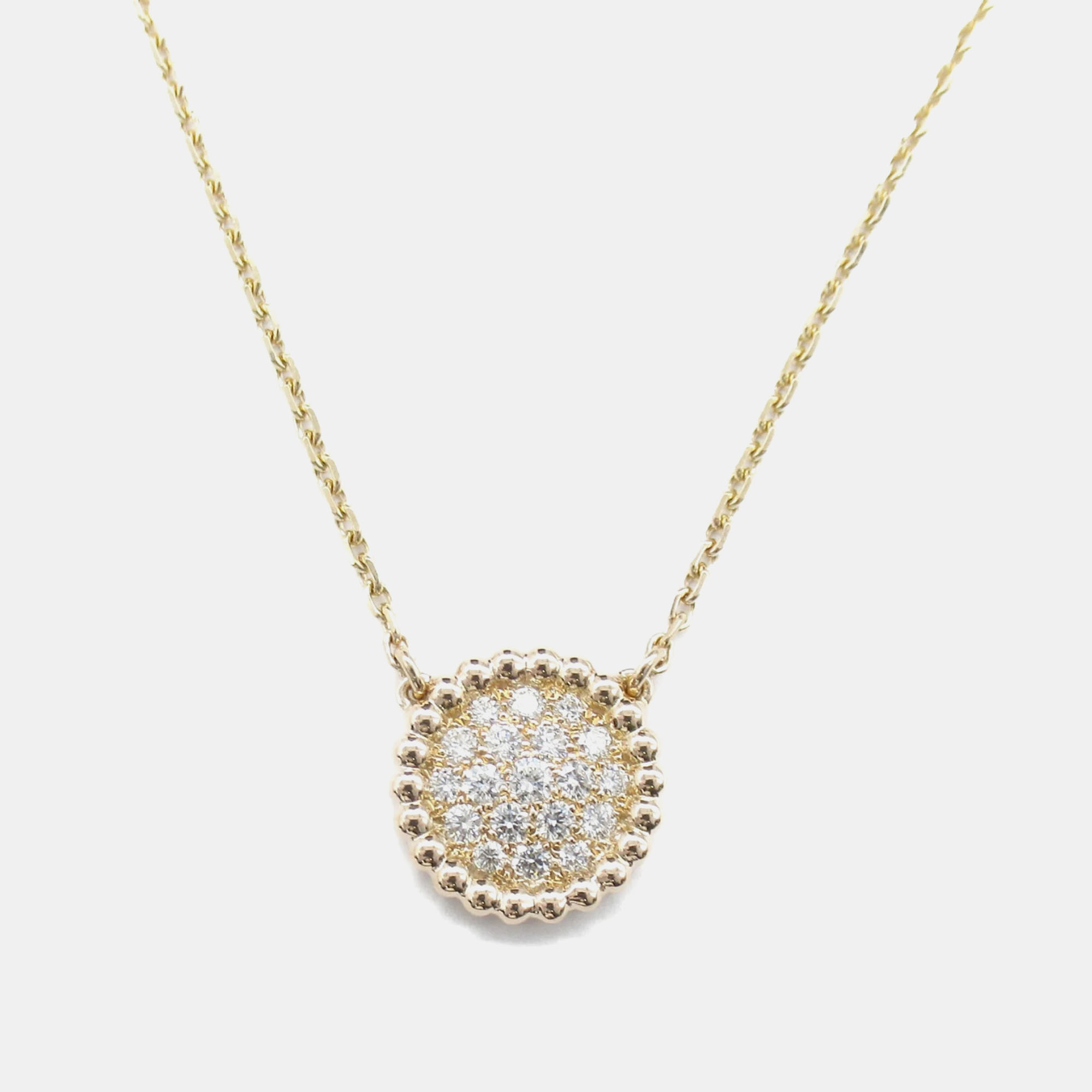 

Van Cleef & Arpels 18K Rose Gold and Diamond Perlee Pendant Necklace