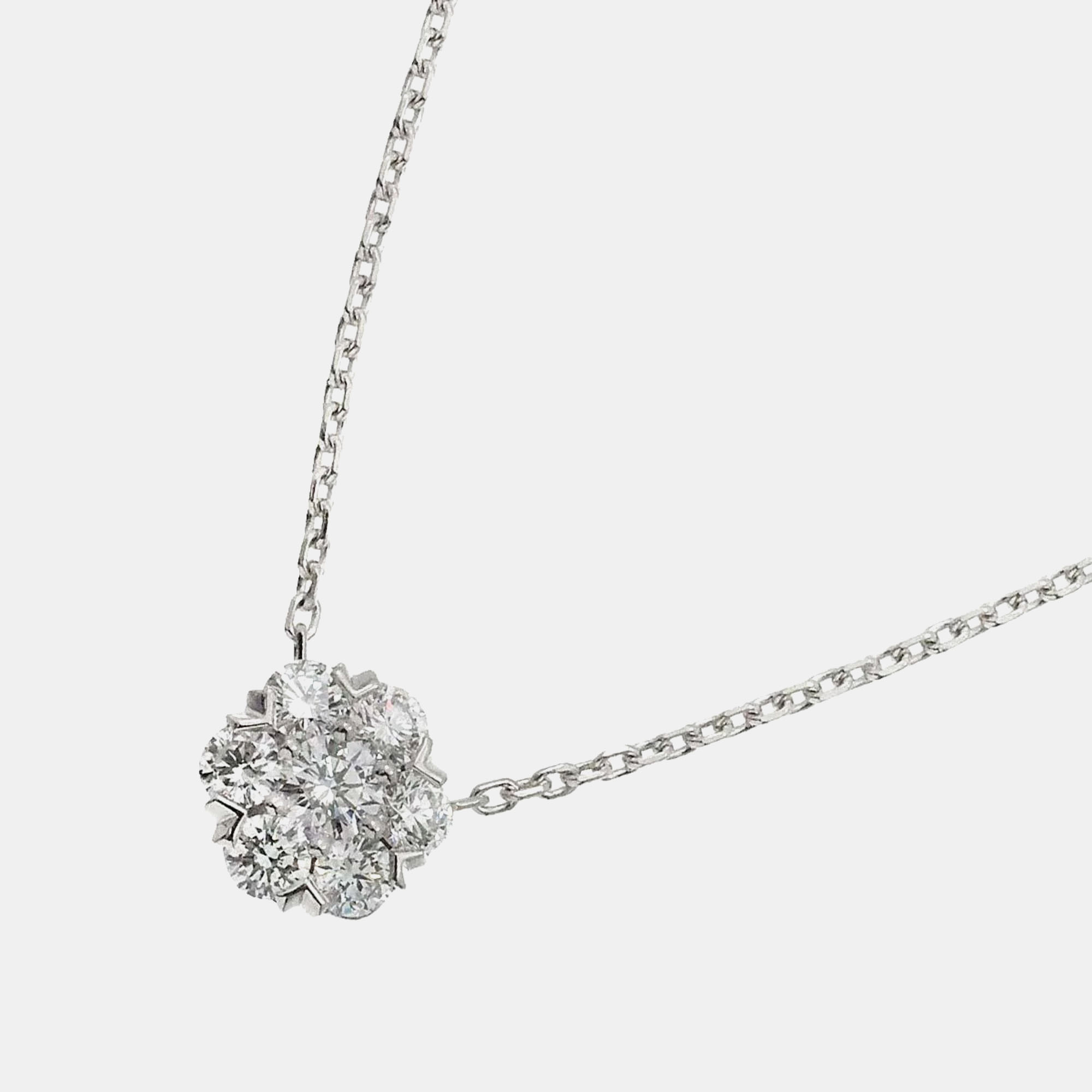 

Van Cleef & Arpels 18K White Gold and Diamond Fleurette Pendant Necklace