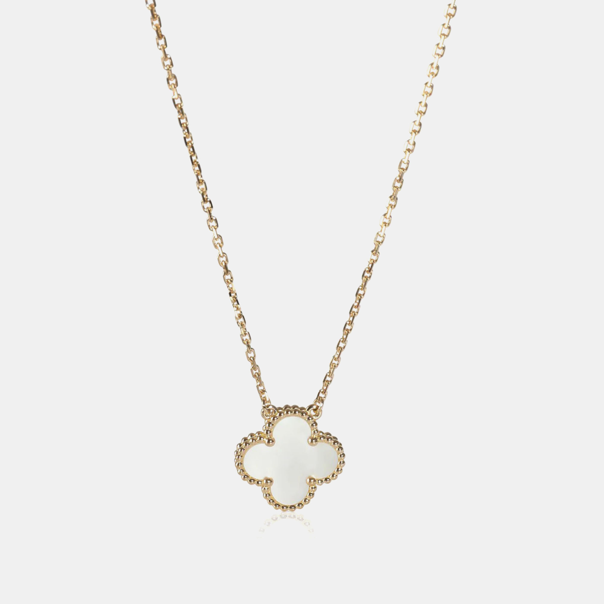 

Van Cleef & Arpels 18k Yellow Gold Alhambra Mother Of Pearl Fashion Pendant