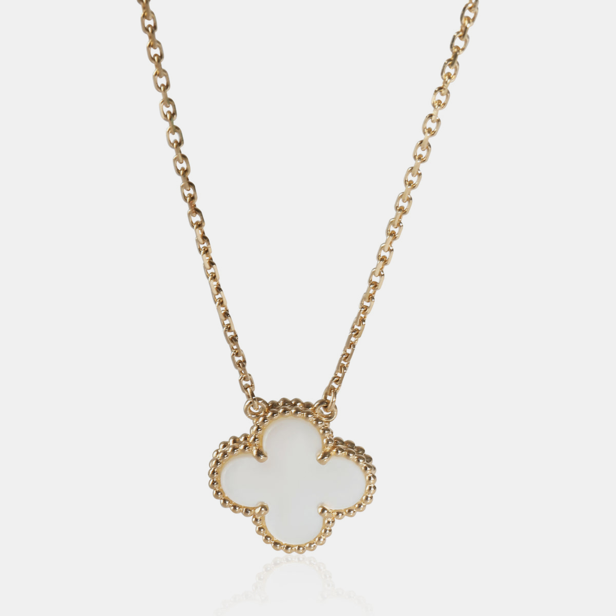 

Van Cleef & Arpels 18k Yellow Gold Alhambra Mother Of Pearl Fashion Pendant