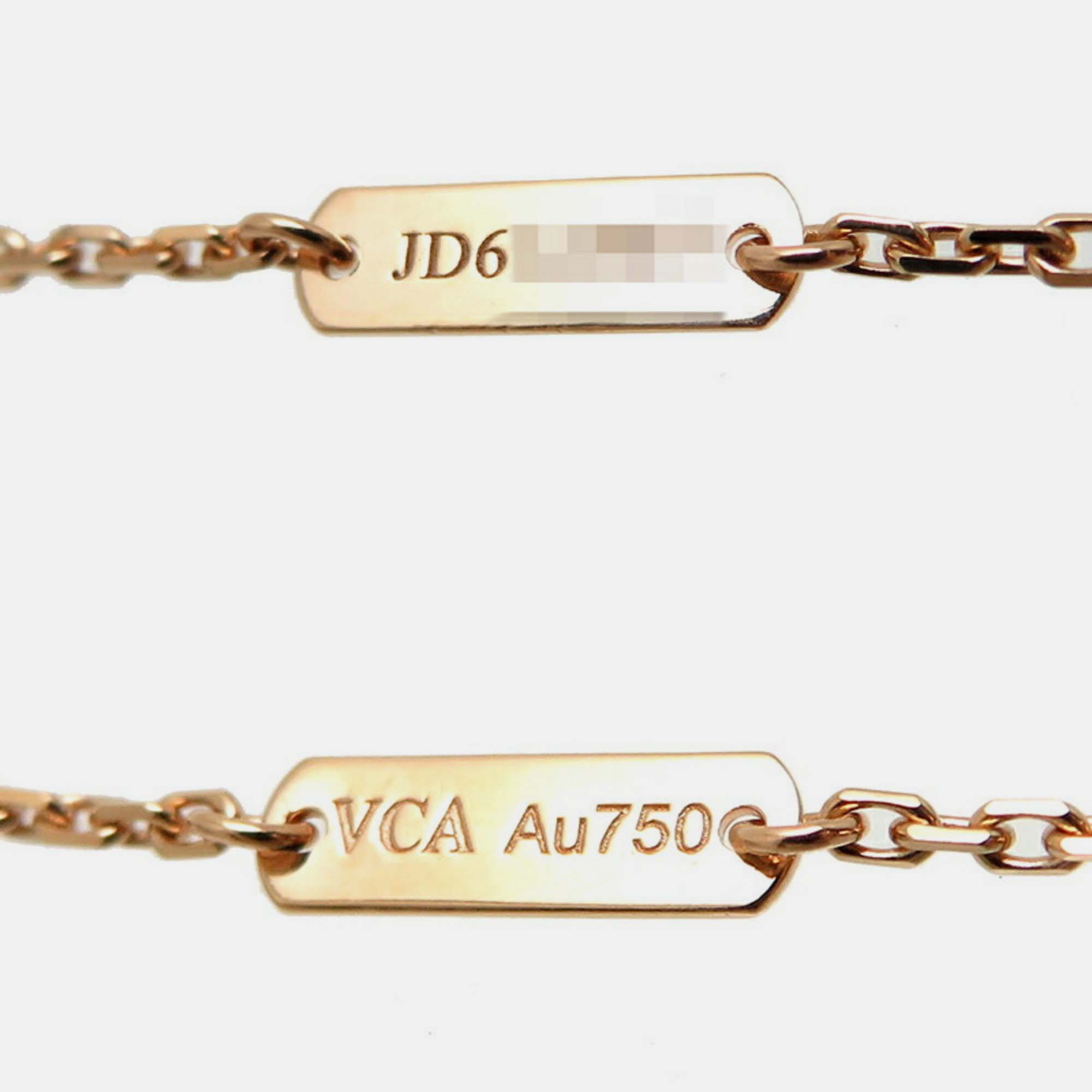 Van Cleef & Arpels 18K Rose Gold Holiday Limited Edition Vintage Alhambra Pendant Necklace 