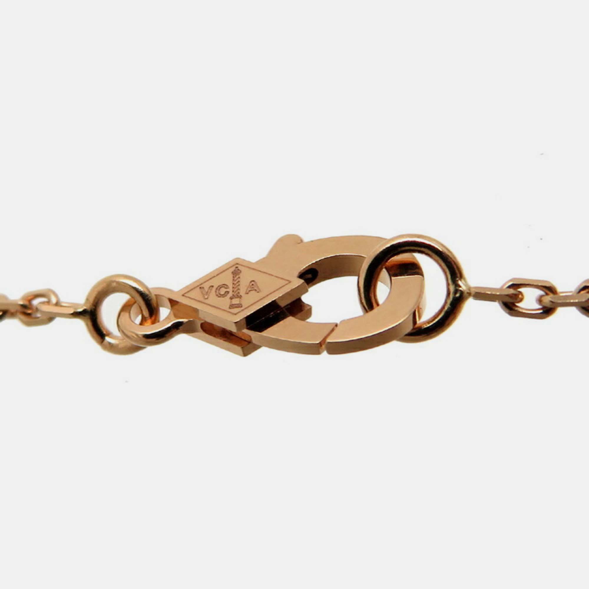 Van Cleef & Arpels 18K Rose Gold Holiday Limited Edition Vintage Alhambra Pendant Necklace 