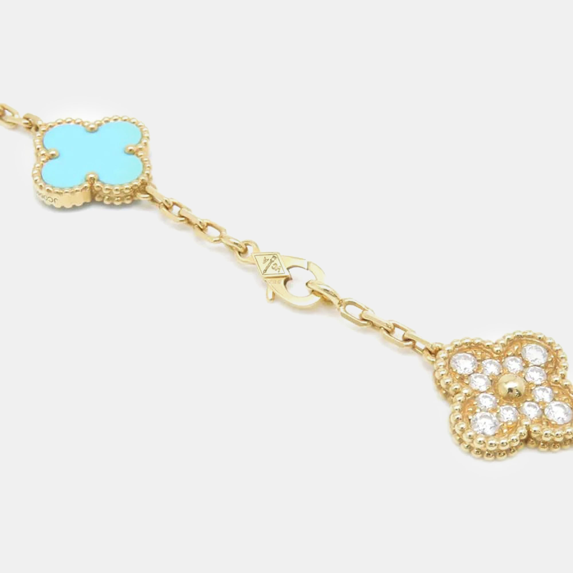 Van Cleef & Arpels 18K Yellow Gold Vintage Alhambra 20 motifs Long Necklace 