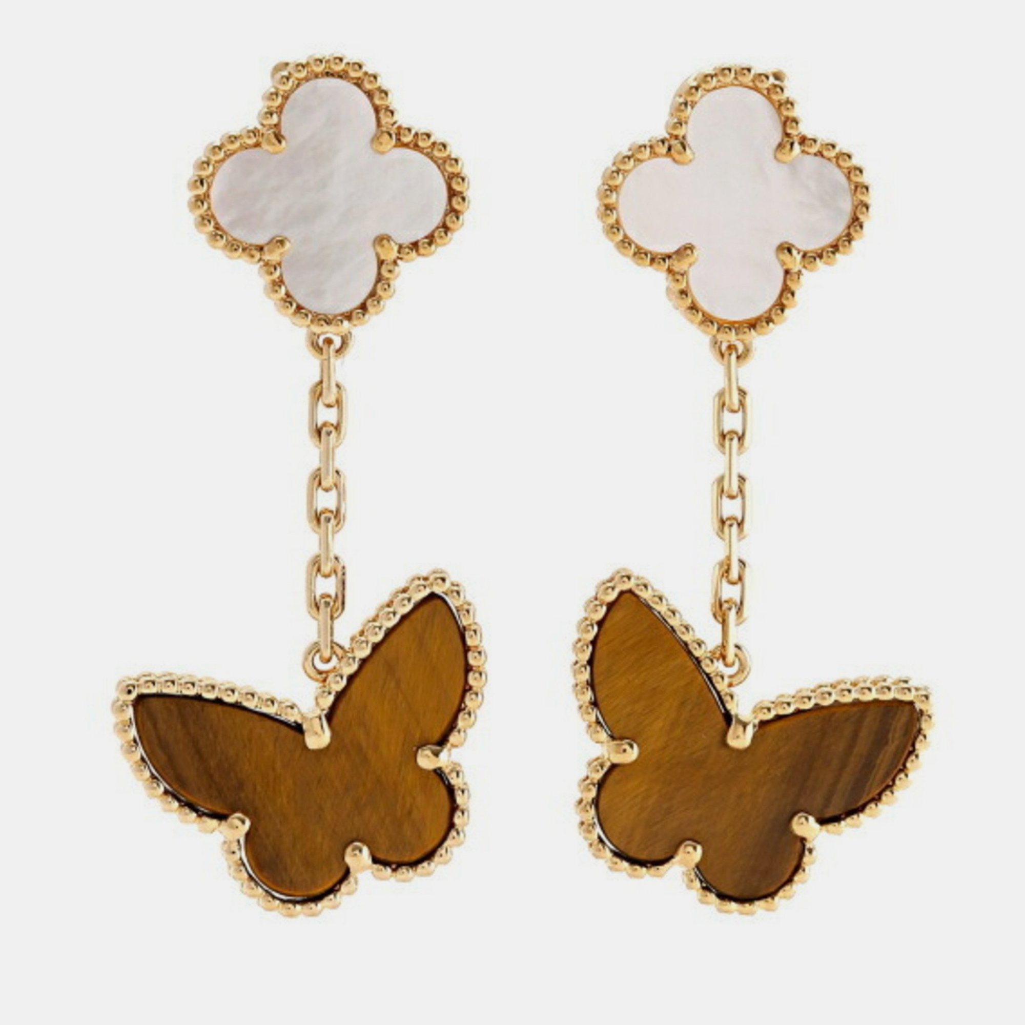 

Van Cleef & Arpels 18K yellow gold Lucky Alhambra 2 motif earrings