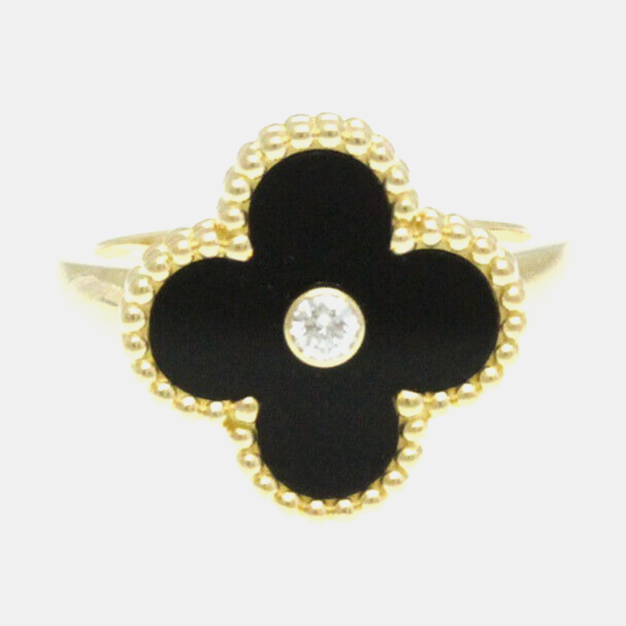 

Van Cleef & Arpels 18K Yellow Gold Diamond Vintage Alhambra Ring