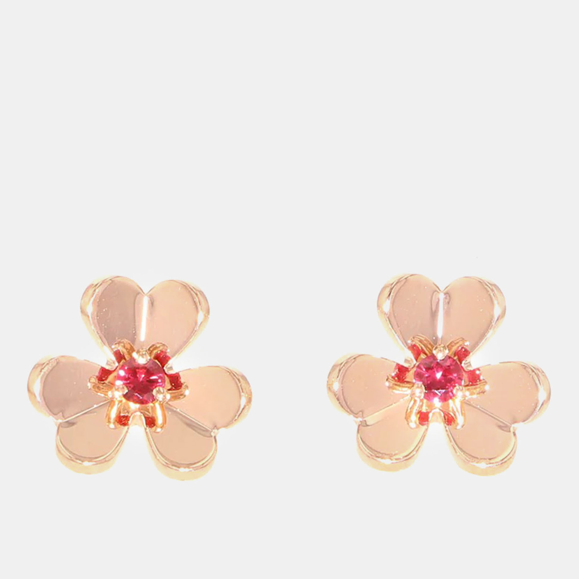 

Van Cleef & Arpels18K Rose Gold with Ruby Frivole Stud Earrings