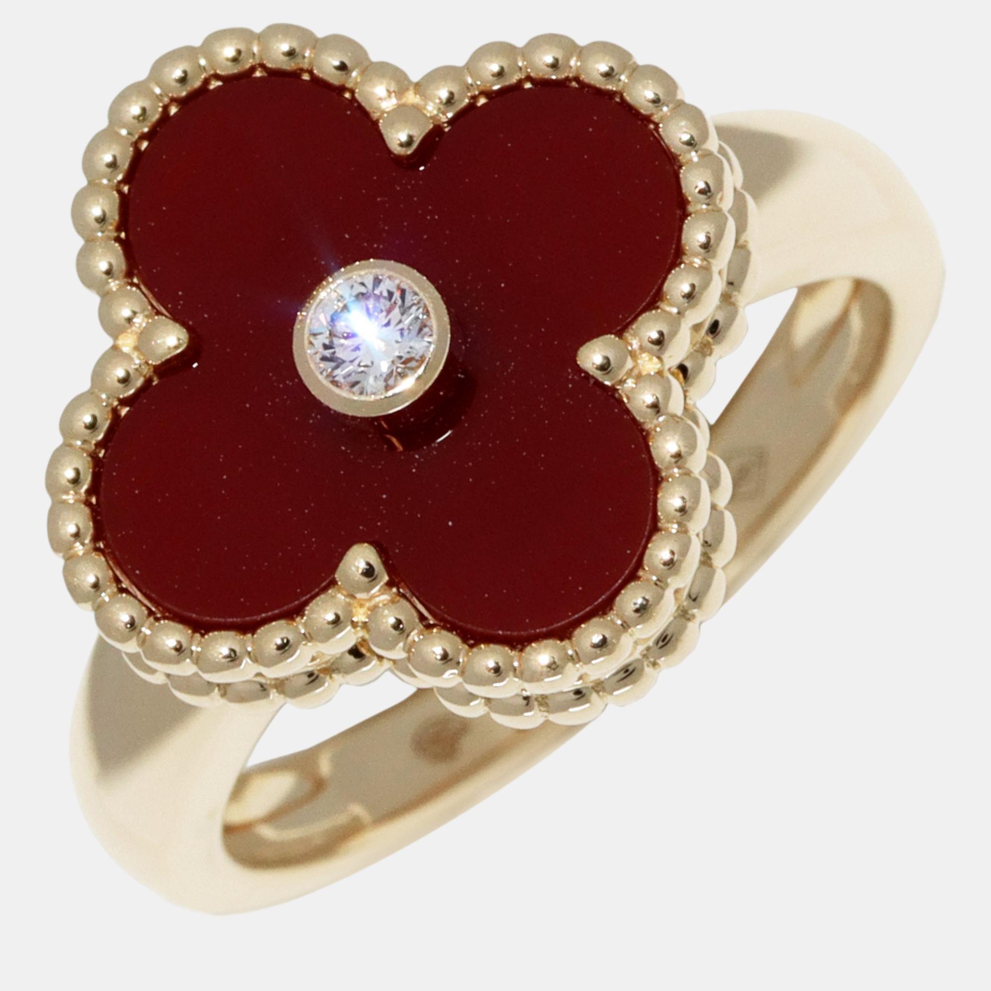 

Van Cleef & Arpels 18K YG Carnelian Ring Gold Metal