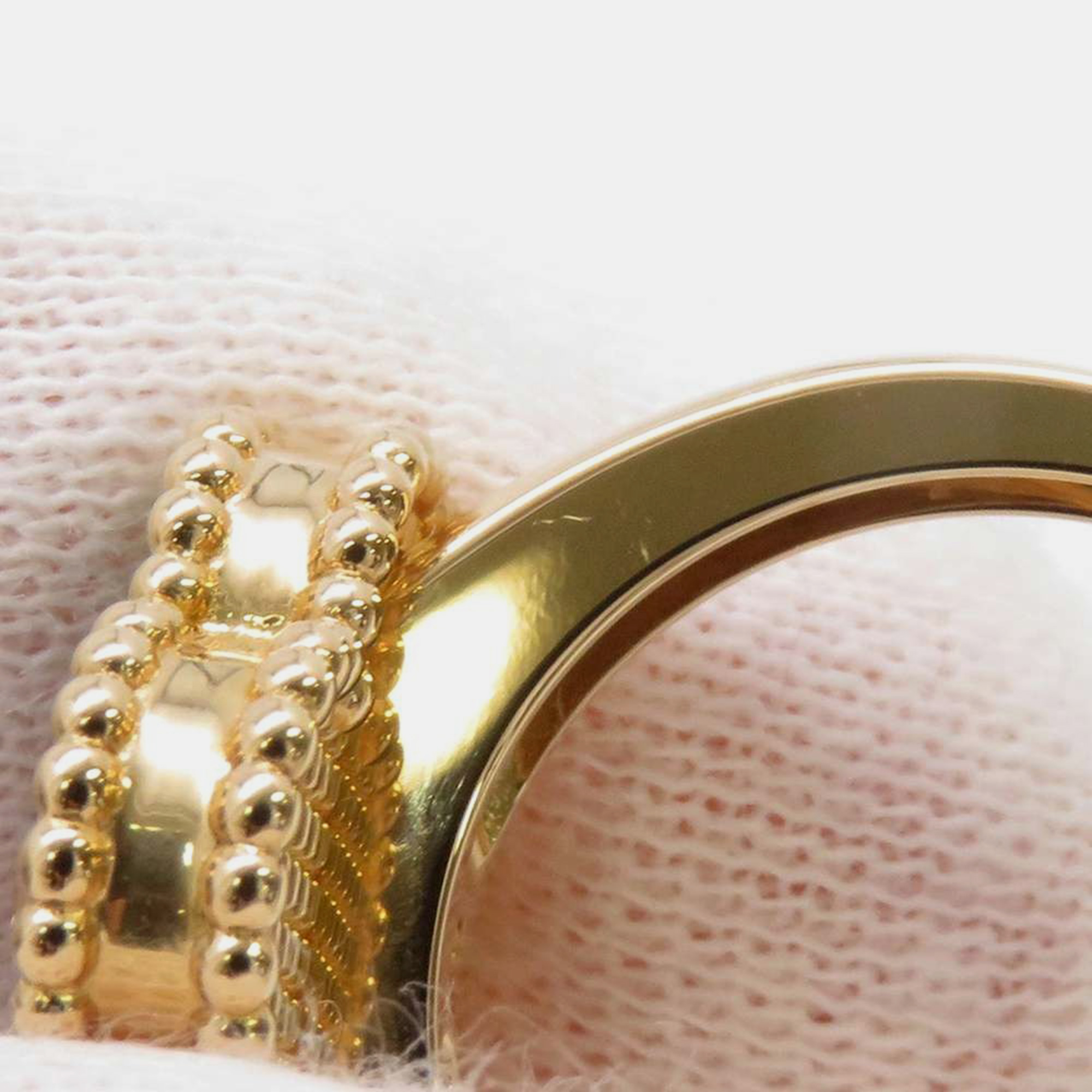 Van Cleef & Arpels 18K Yellow Gold Vintage Alhambra Ring Size 49 