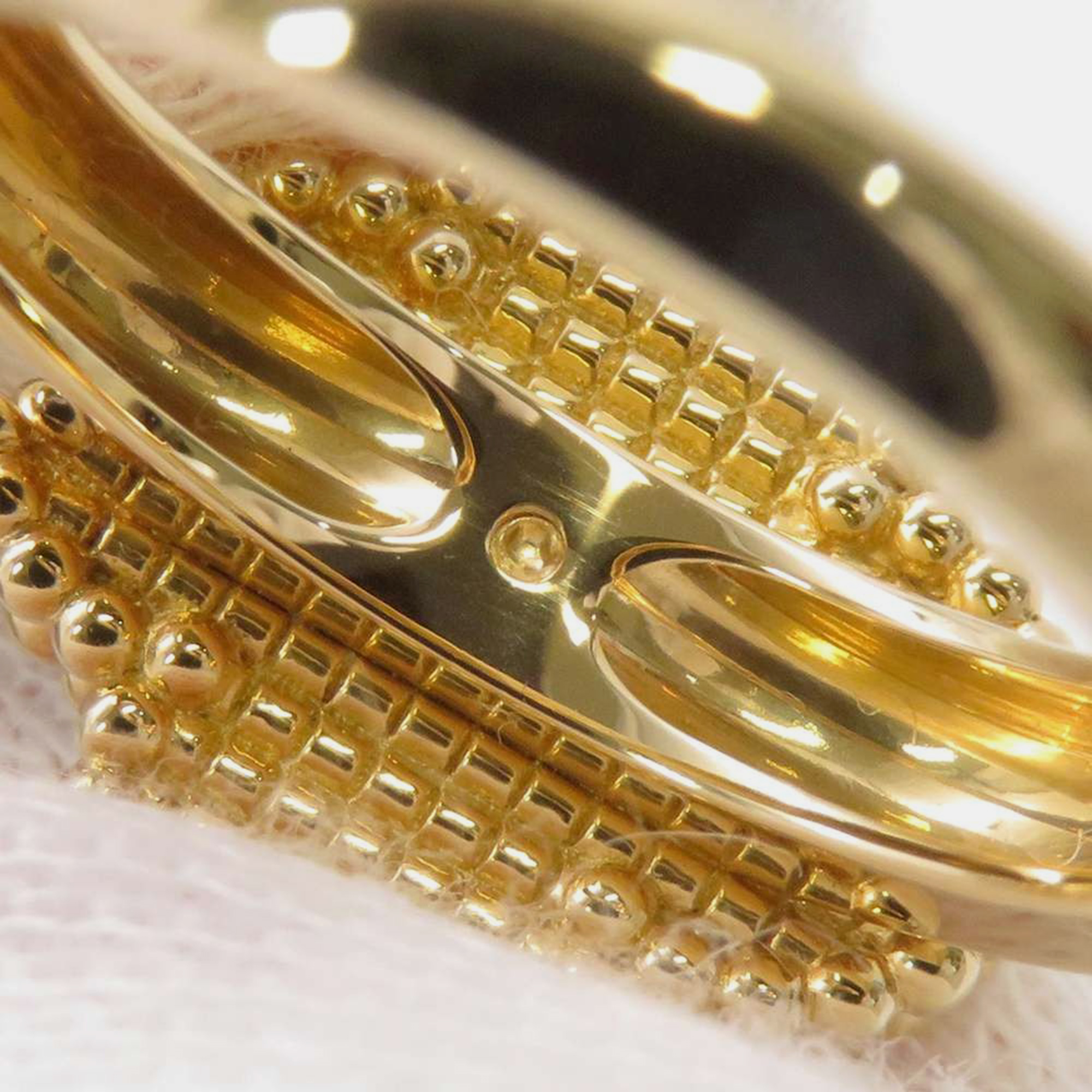 Van Cleef & Arpels 18K Yellow Gold Vintage Alhambra Ring Size 49 