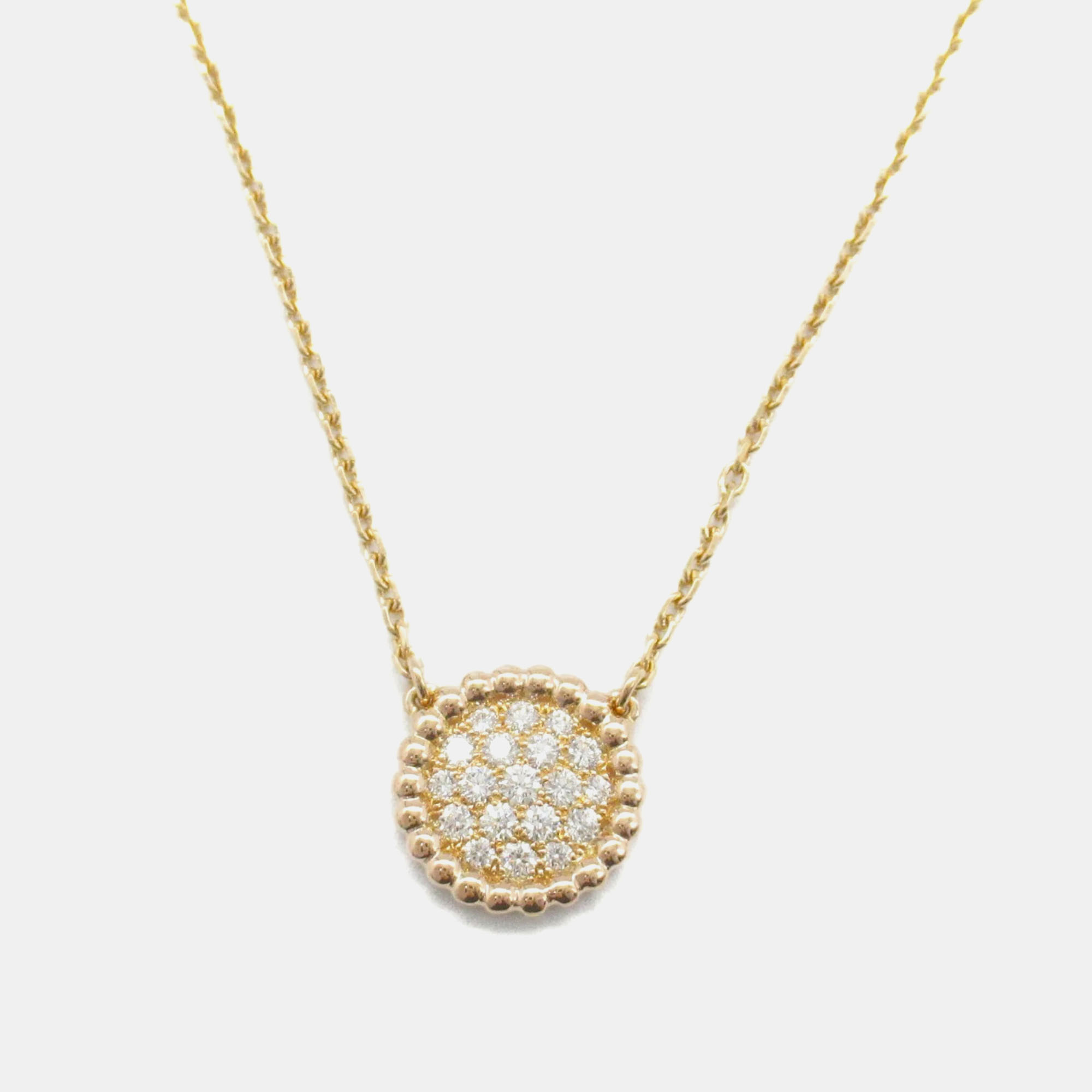 

Van Cleef & Arpels 18K Yellow Gold and Diamond Perlée Pendant Necklace