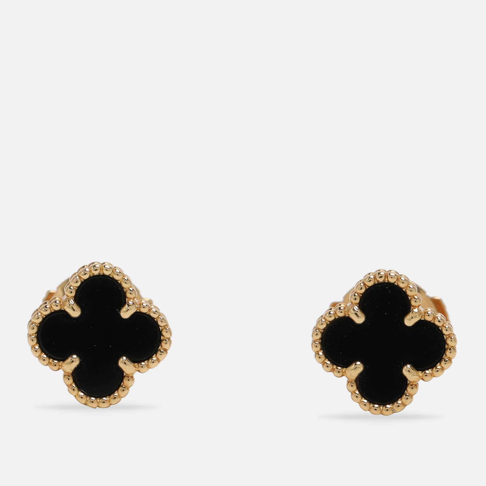 

Van Cleef & Arpels Sweet Alhambra Onyx 18k Yellow Gold Earrings