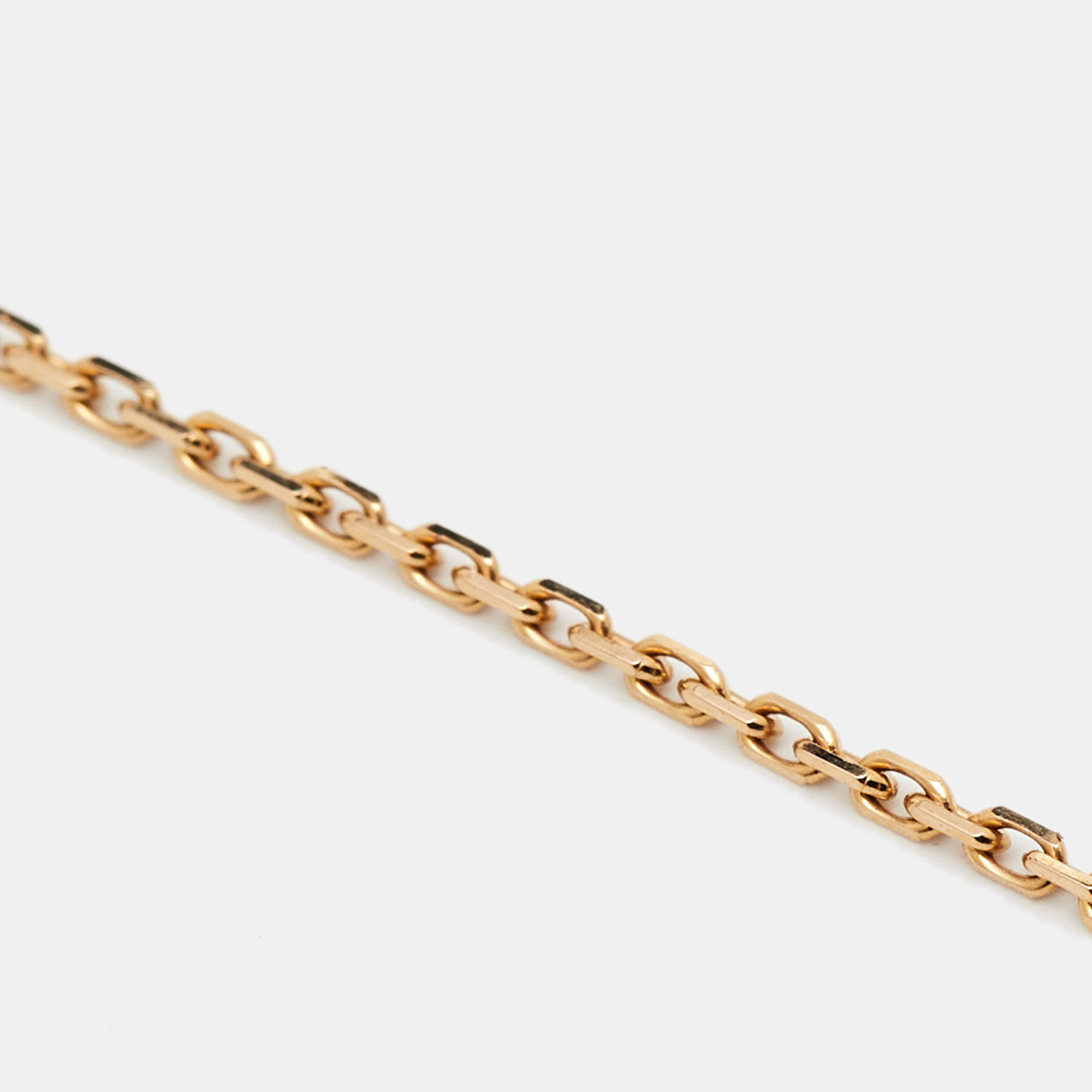 Van Cleef & Arpels Vintage Alhambra Limited Edition 2017 Bulls Eye Brown Stone and Diamond 18K Rose Gold Holiday Pendant Necklace 