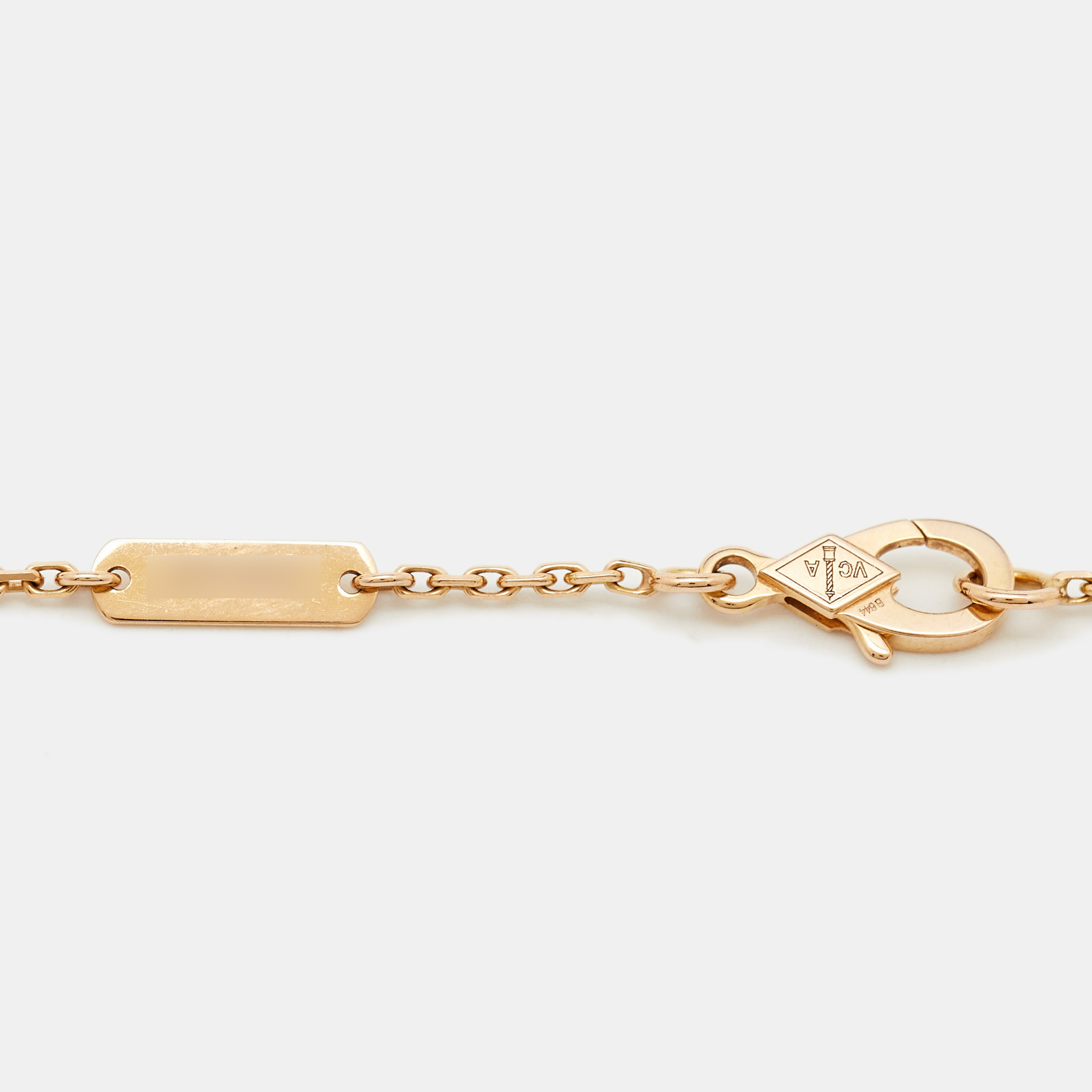 Van Cleef & Arpels Vintage Alhambra Limited Edition 2017 Bulls Eye Brown Stone and Diamond 18K Rose Gold Holiday Pendant Necklace 