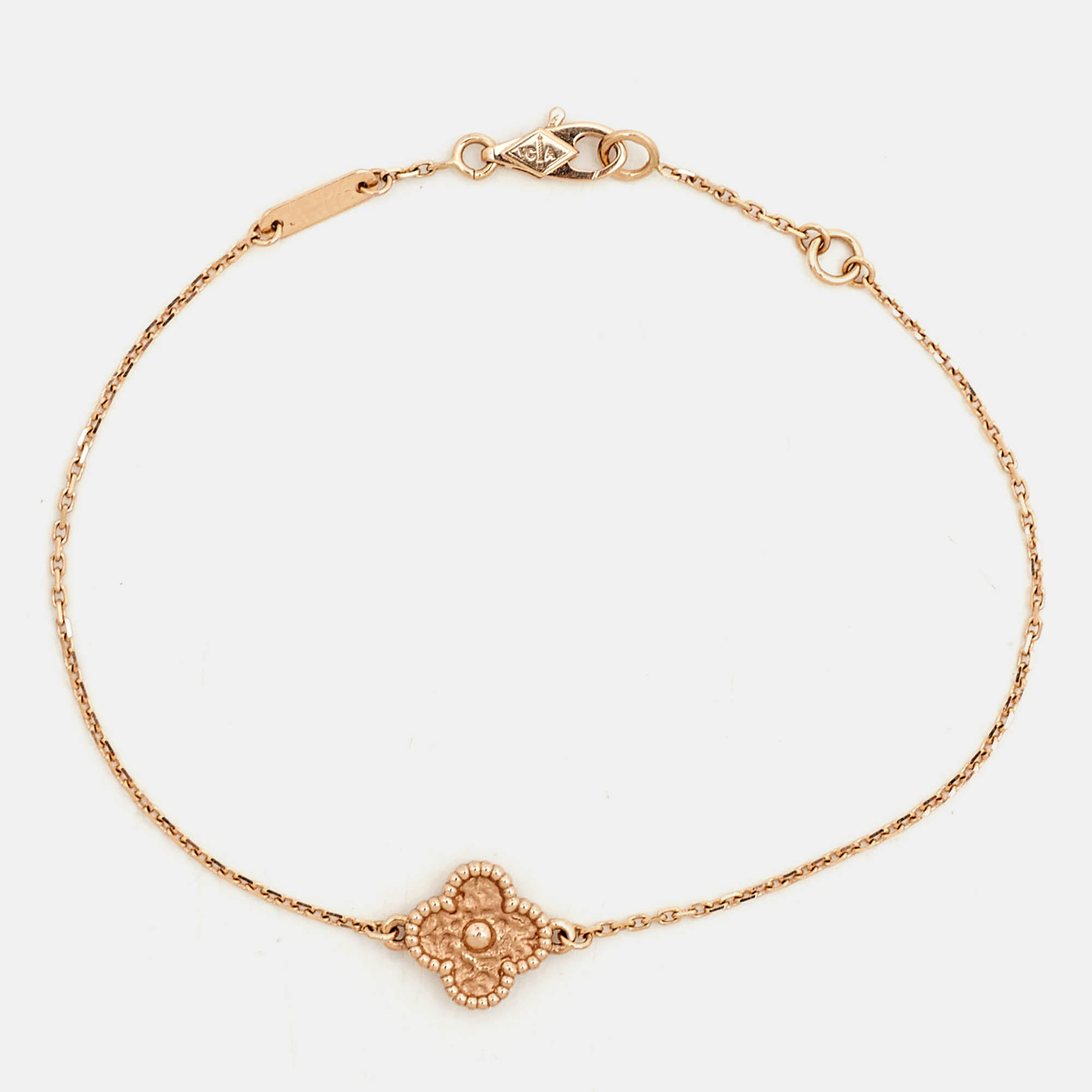 

Van Cleef & Arpels Sweet Alhambra Hammered 18k Rose Gold Bracelet