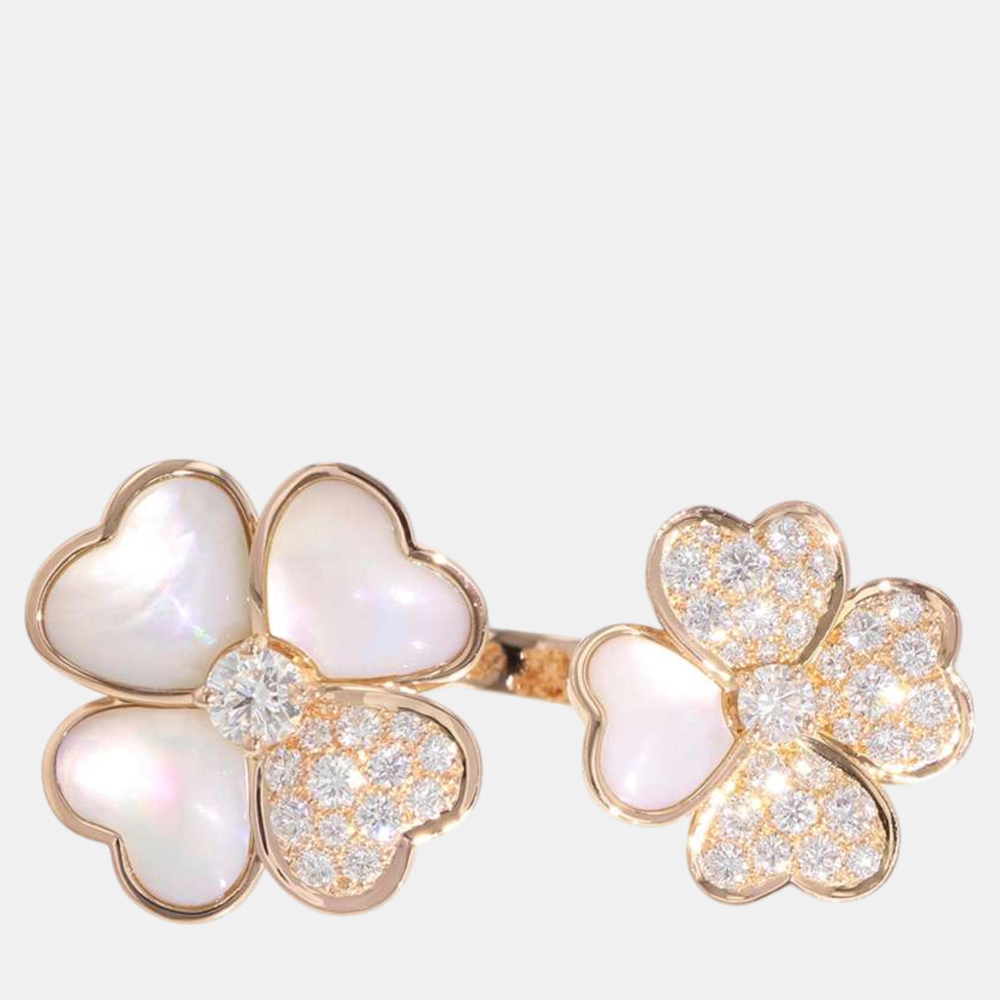 

Van Cleef & Arpels 18K Pink Gold Cosmos Entree Les Doors Ring Size