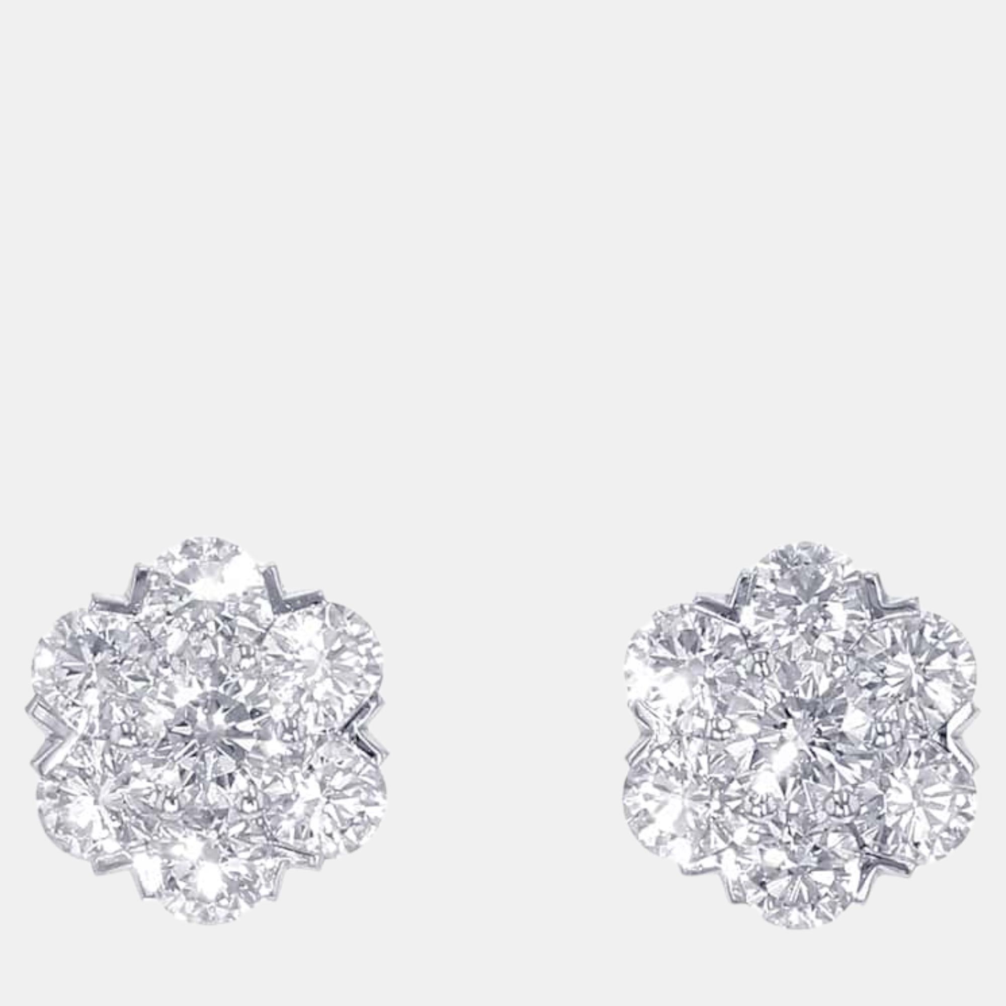 

Van Cleef & Arpels 18K White Gold Fleurette Earrings