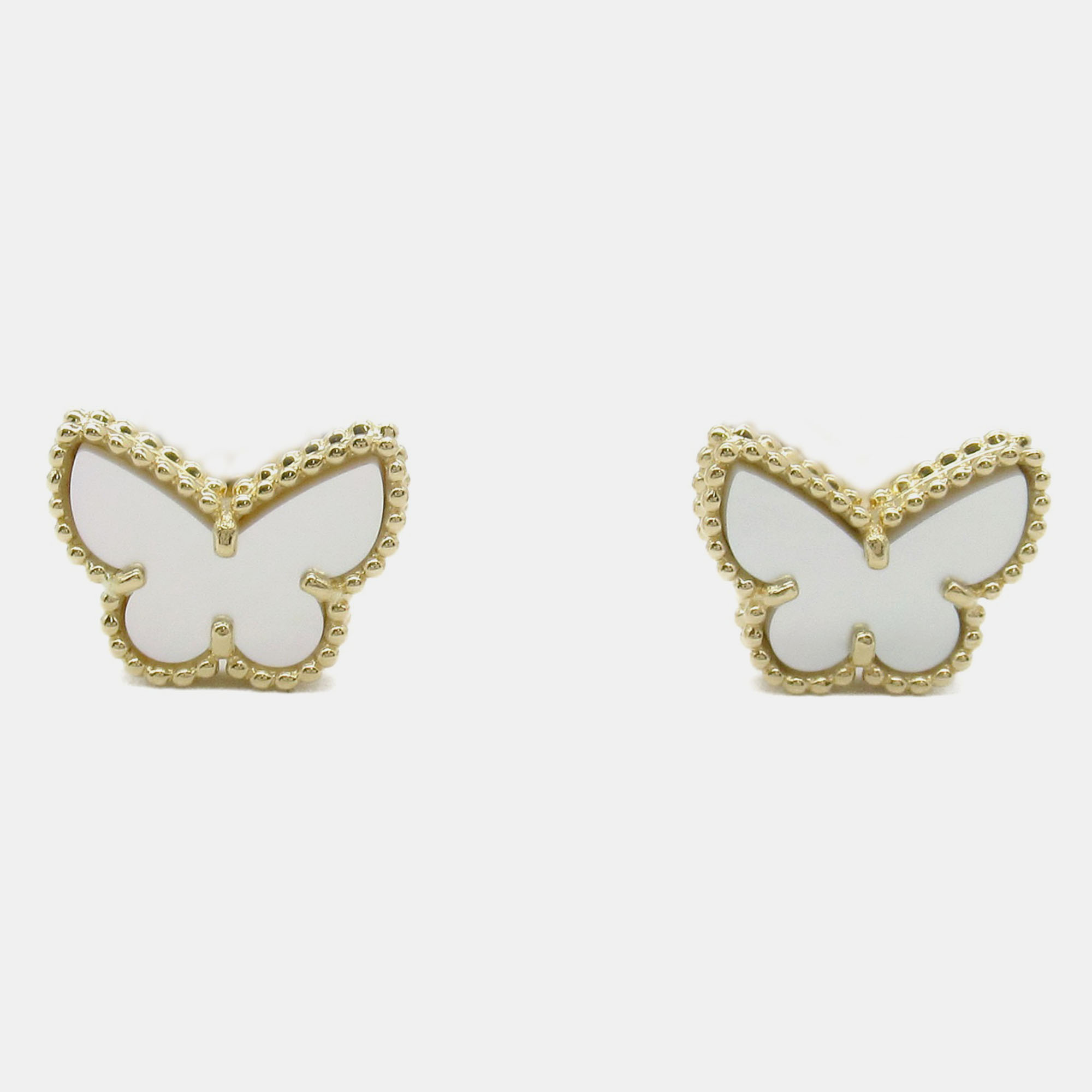 

Van Cleef & Arpels 18K Yellow Gold Mother of Pearl Sweet Alhambra Butterfly Earrings