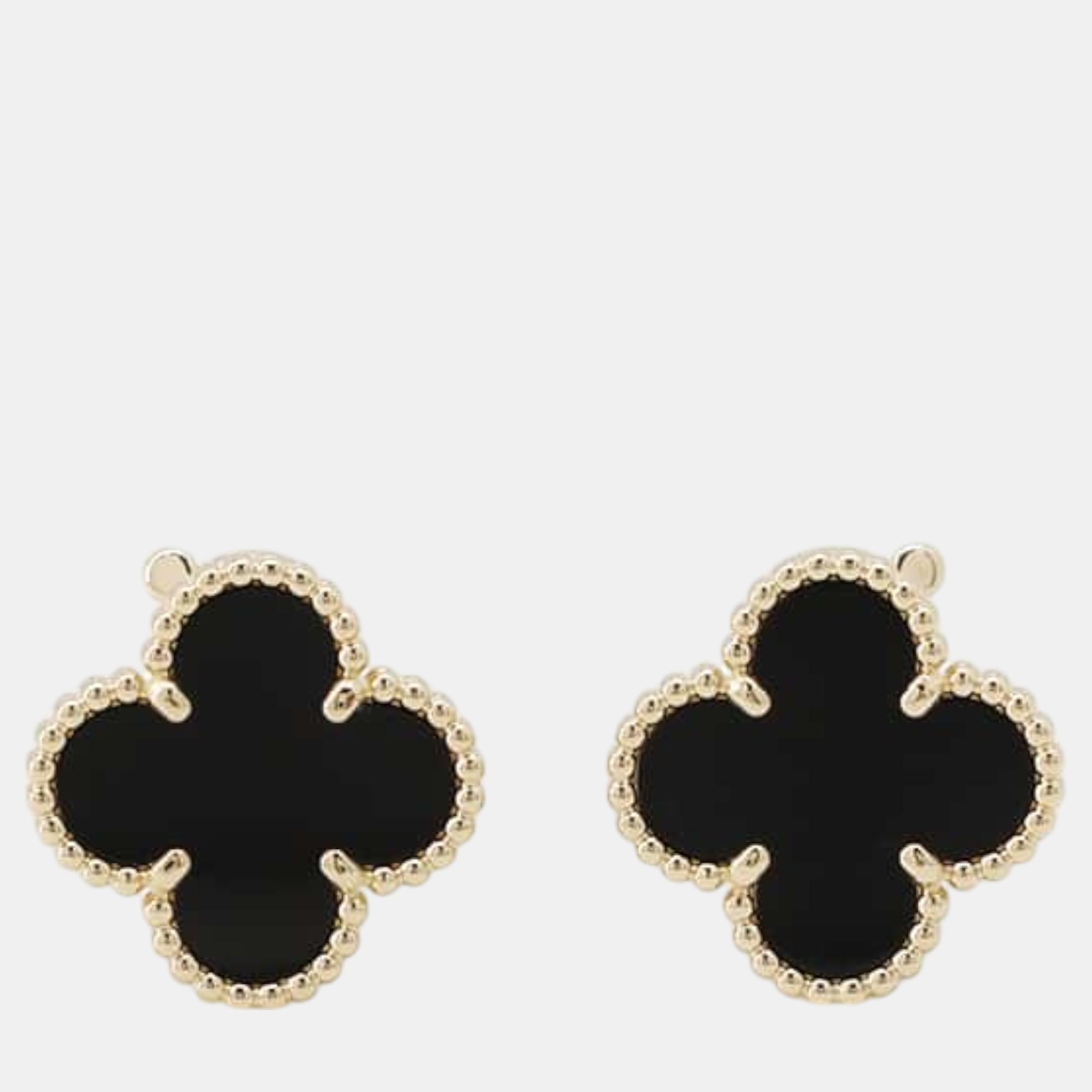 

Van Cleef & Arpels Vintage Alhambra Earring Onyx 18K Yellow Gold, Black