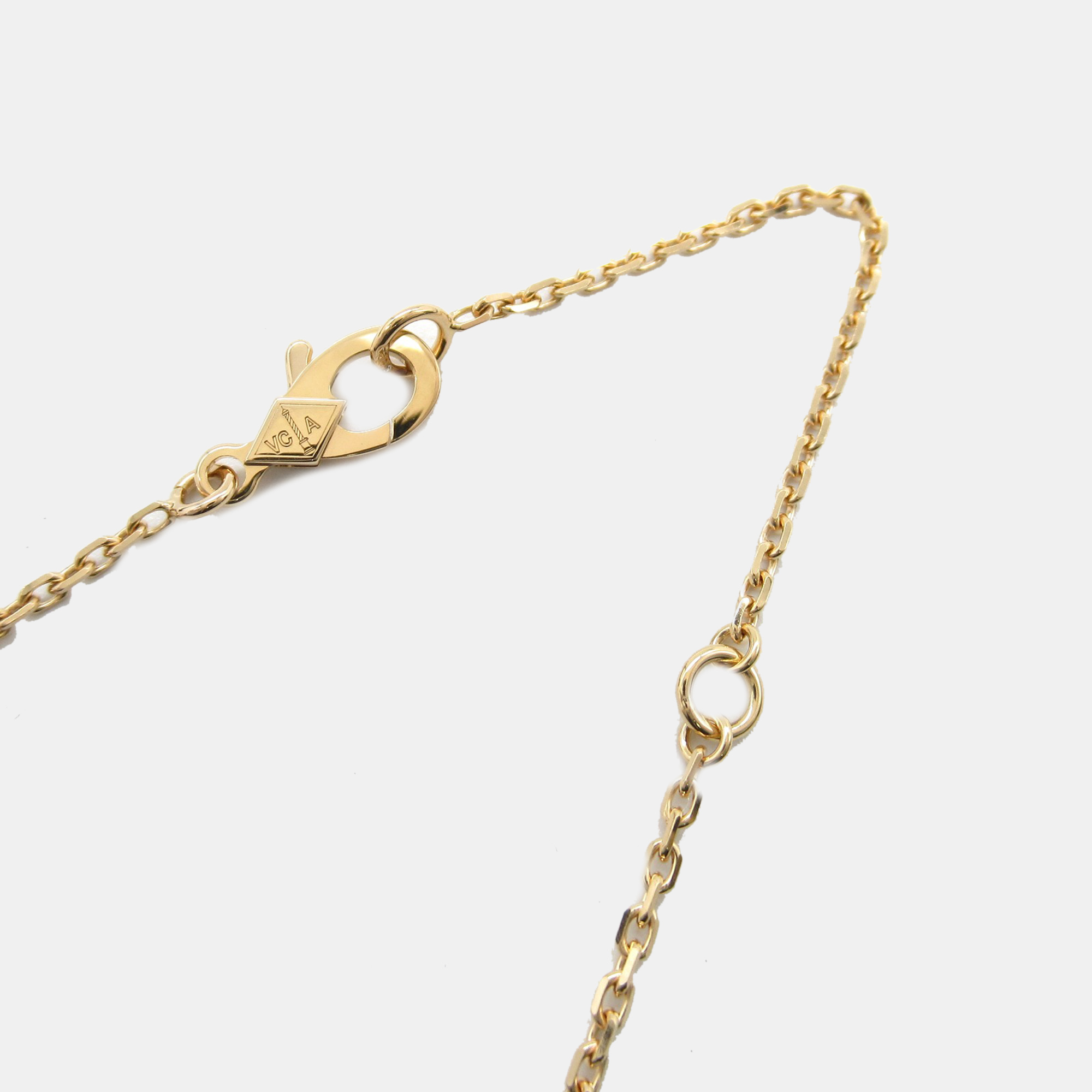 Van Cleef & Arpels 18K Rose Gold and Diamond Holiday Limited Edition Obsidian Vintage Alhambra Pendant Necklace 