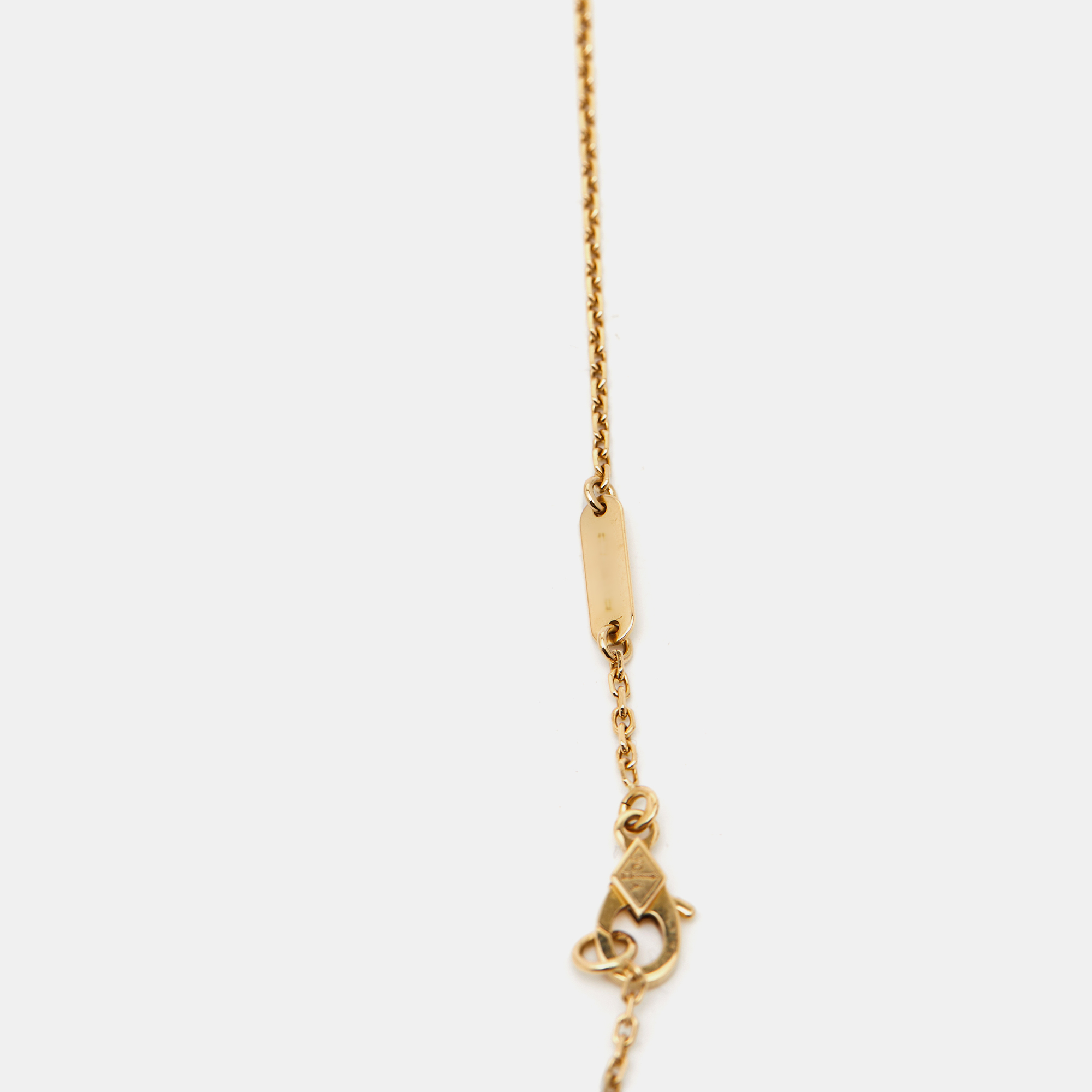 Van Cleef & Arpels Vintage Alhambra Mother of Pearl 18k Yellow Gold Necklace 