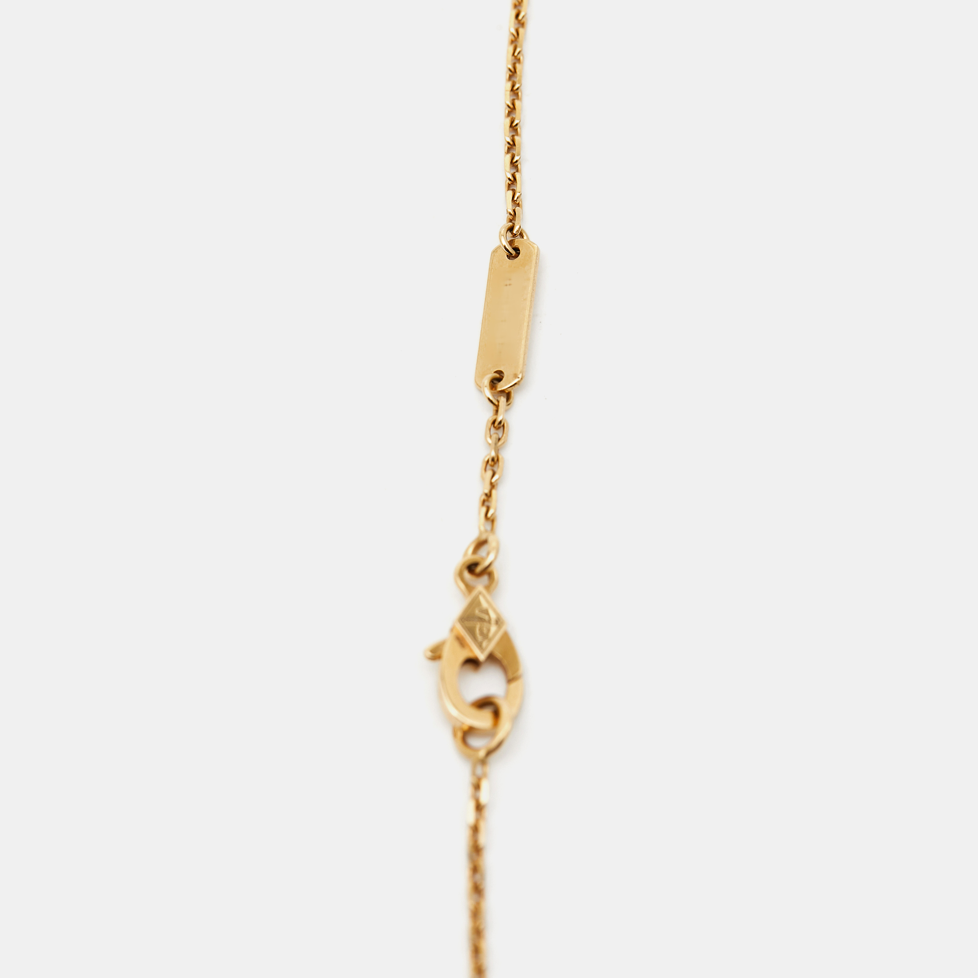 Van Cleef & Arpels Vintage Alhambra Mother of Pearl 18k Yellow Gold Necklace 