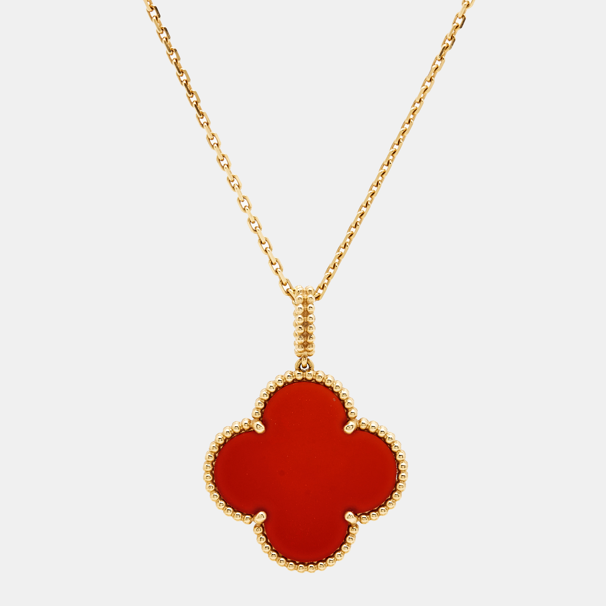 

Van Cleef & Arpels Magic Alhambra Carnelian 18k Yellow Gold Long Pendant Necklace