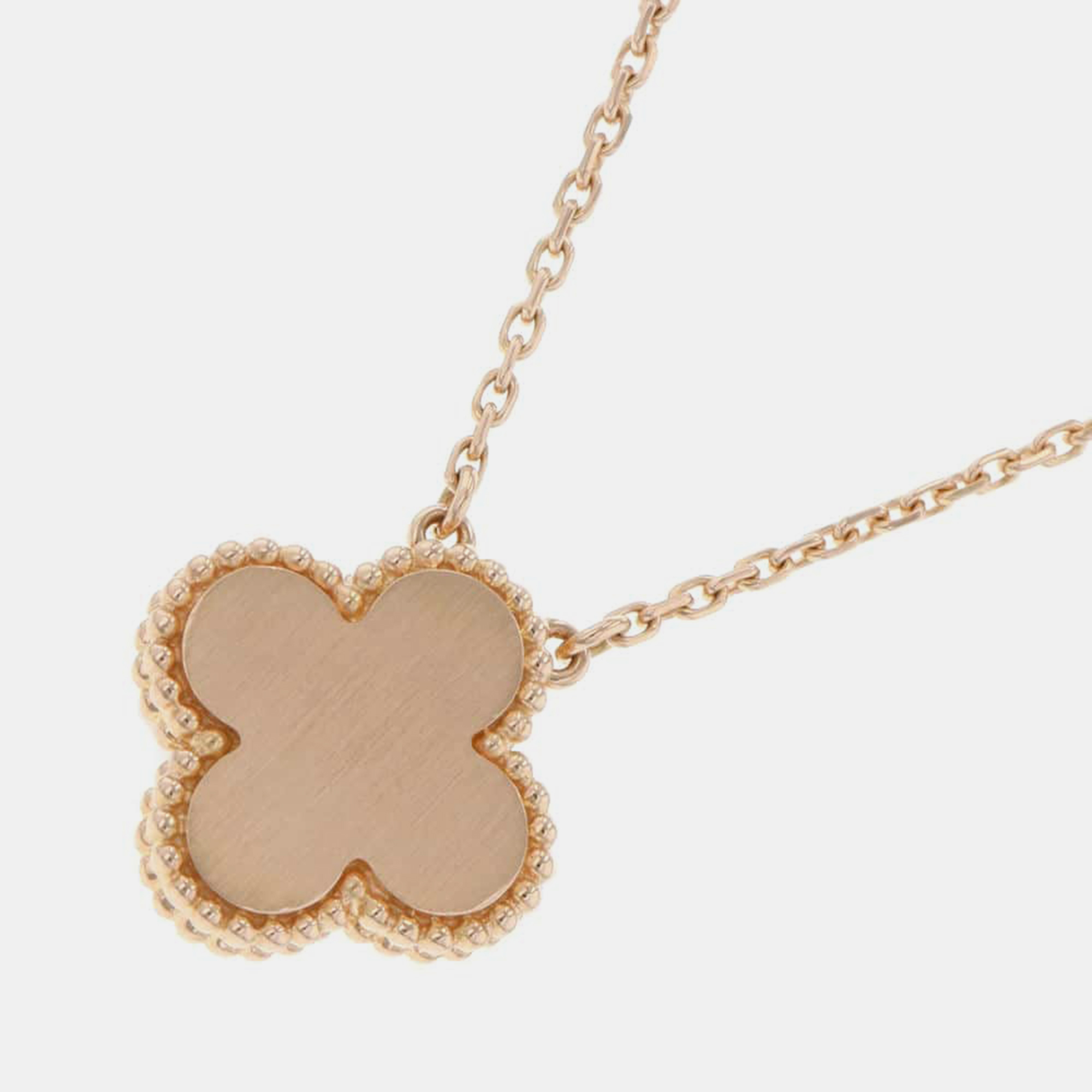 Van Cleef & Arpels 18K Rose Gold Vintage Alhambra Necklace 