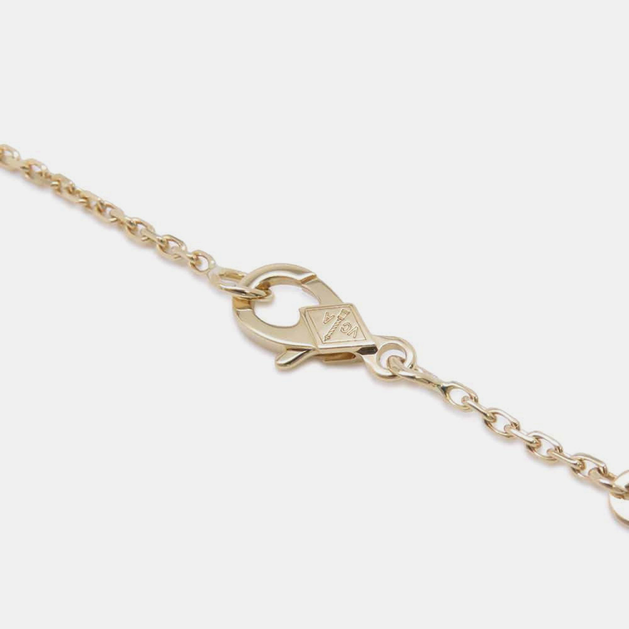 Van Cleef & Arpels 18K Yellow Gold Vintage Alhambra Pendant Necklace 