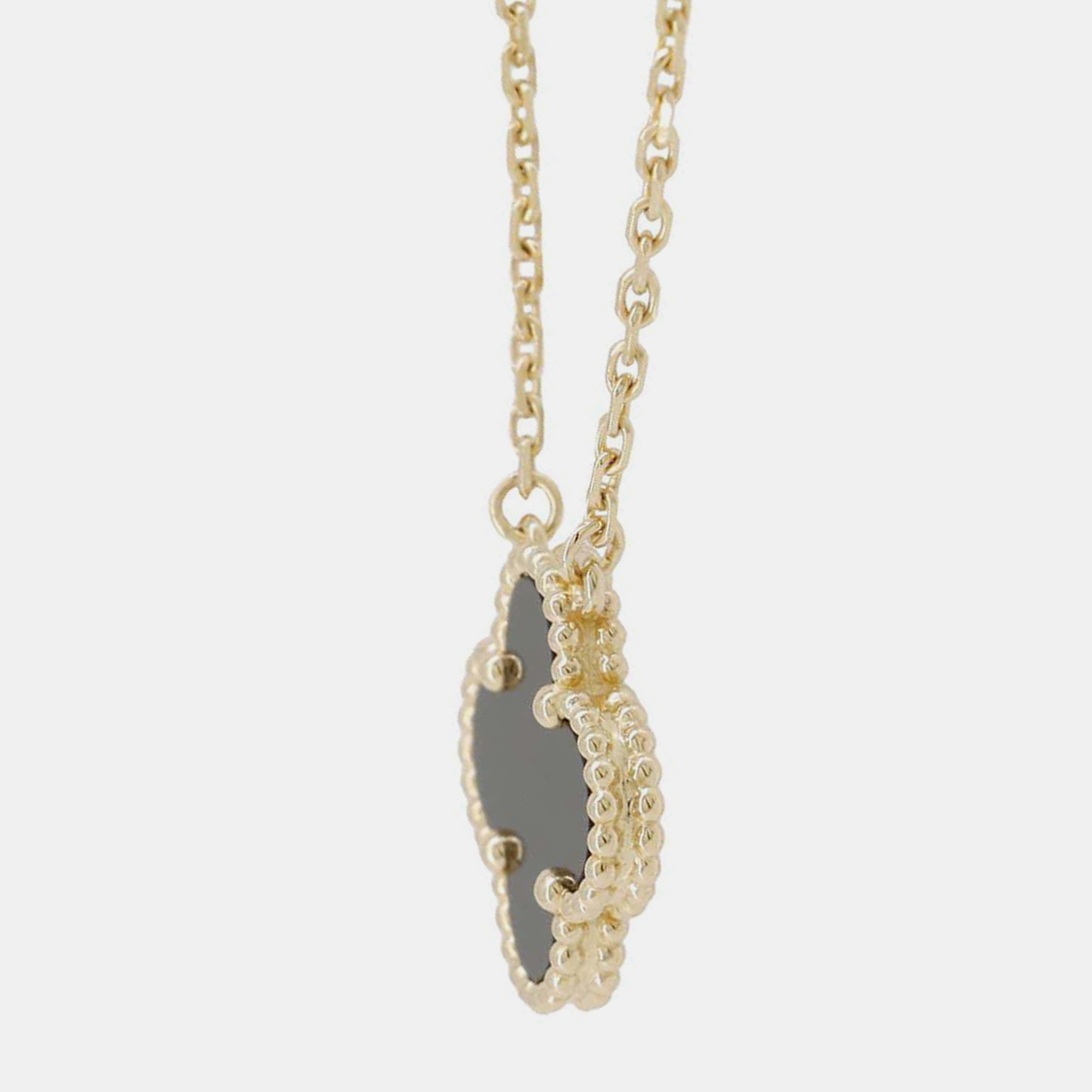 Van Cleef & Arpels 18K Yellow Gold Vintage Alhambra Pendant Necklace 