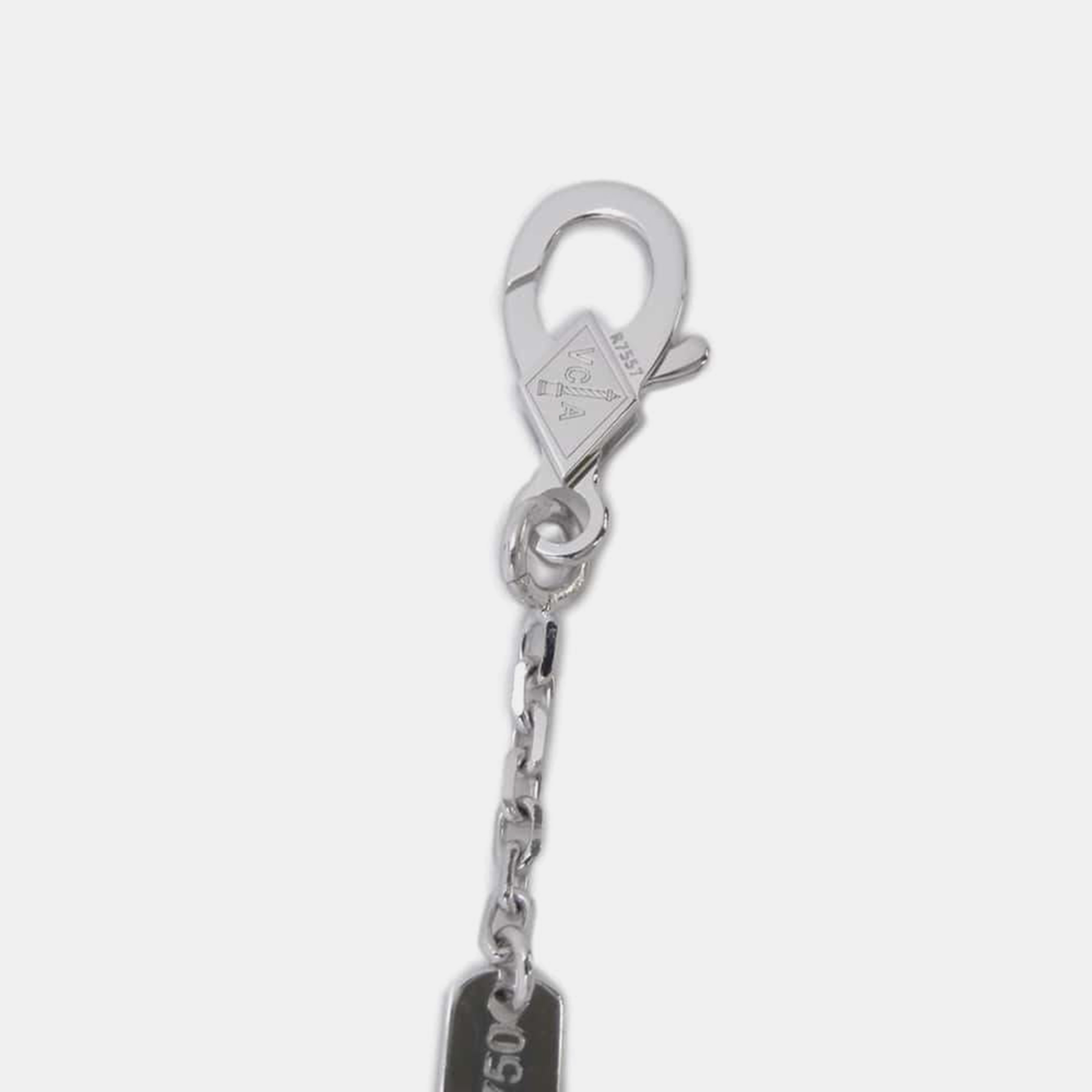 Van Cleef & Arpels 18K White Gold Vintage Alhambra Pendant 