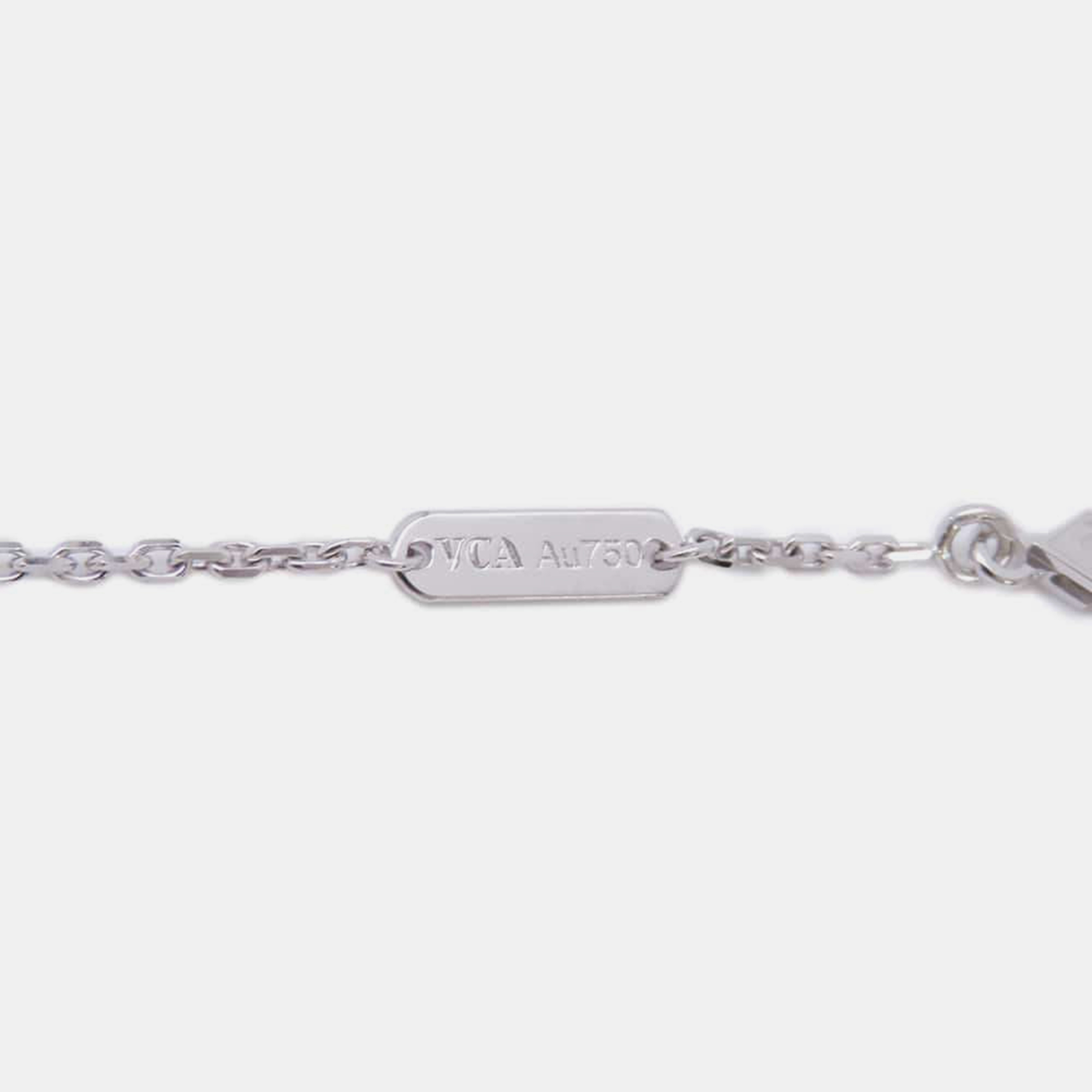 Van Cleef & Arpels 18K White Gold Vintage Alhambra Pendant 
