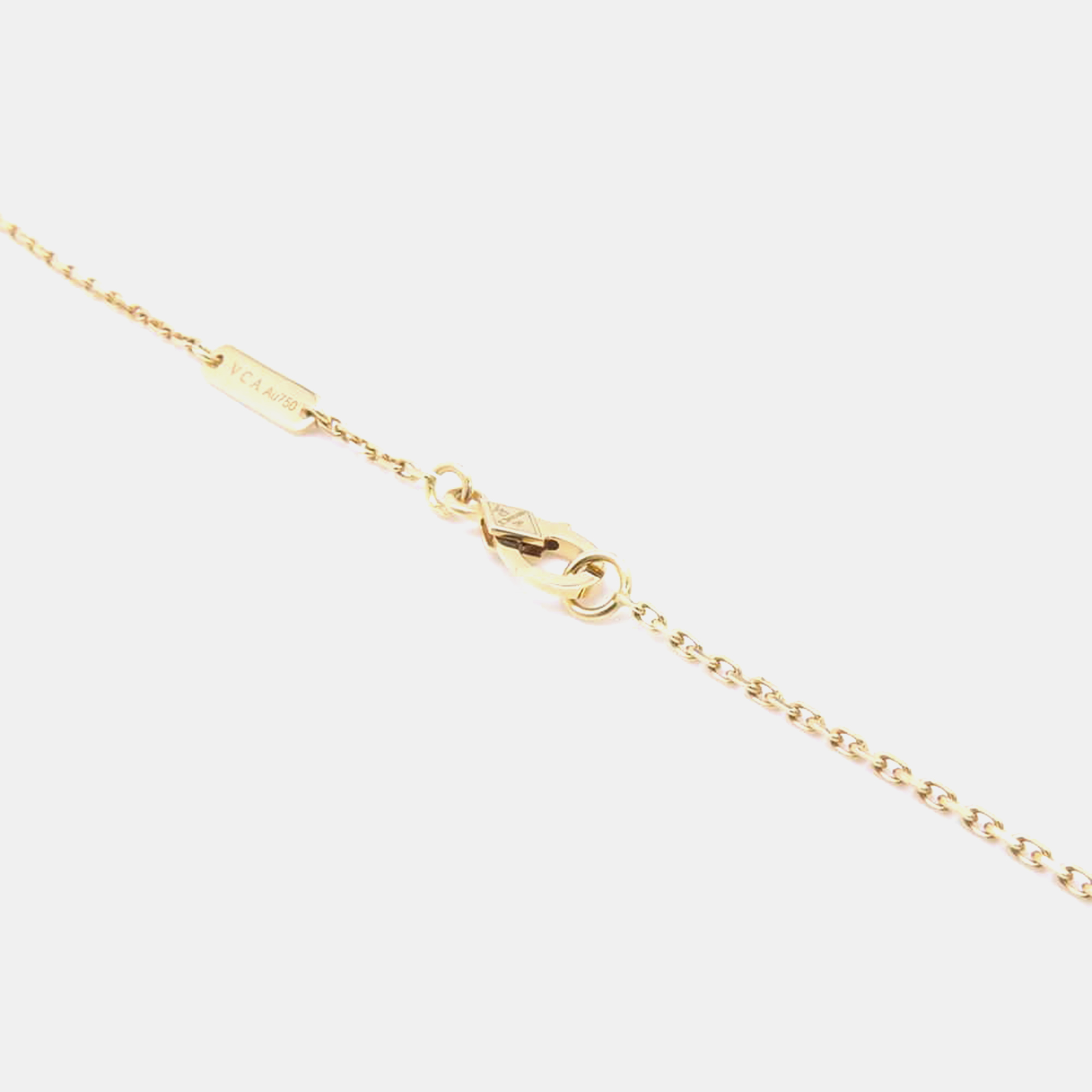 Van Cleef & Arpels 18K Yellow Gold Perle Diamond Pendant 