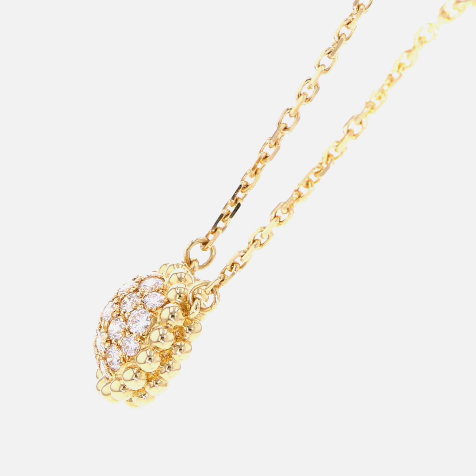 Van Cleef & Arpels 18K Yellow Gold Perle Diamond Pendant 