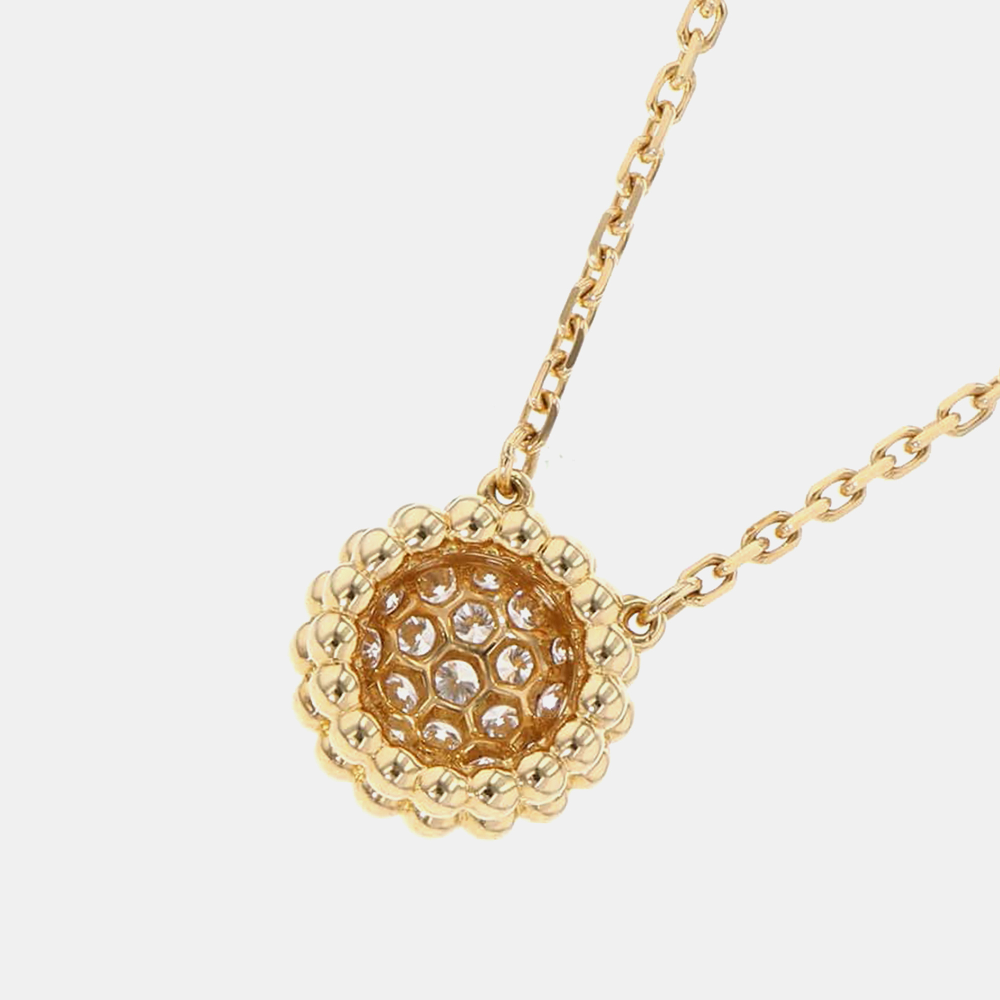 Van Cleef & Arpels 18K Yellow Gold Perle Diamond Pendant 